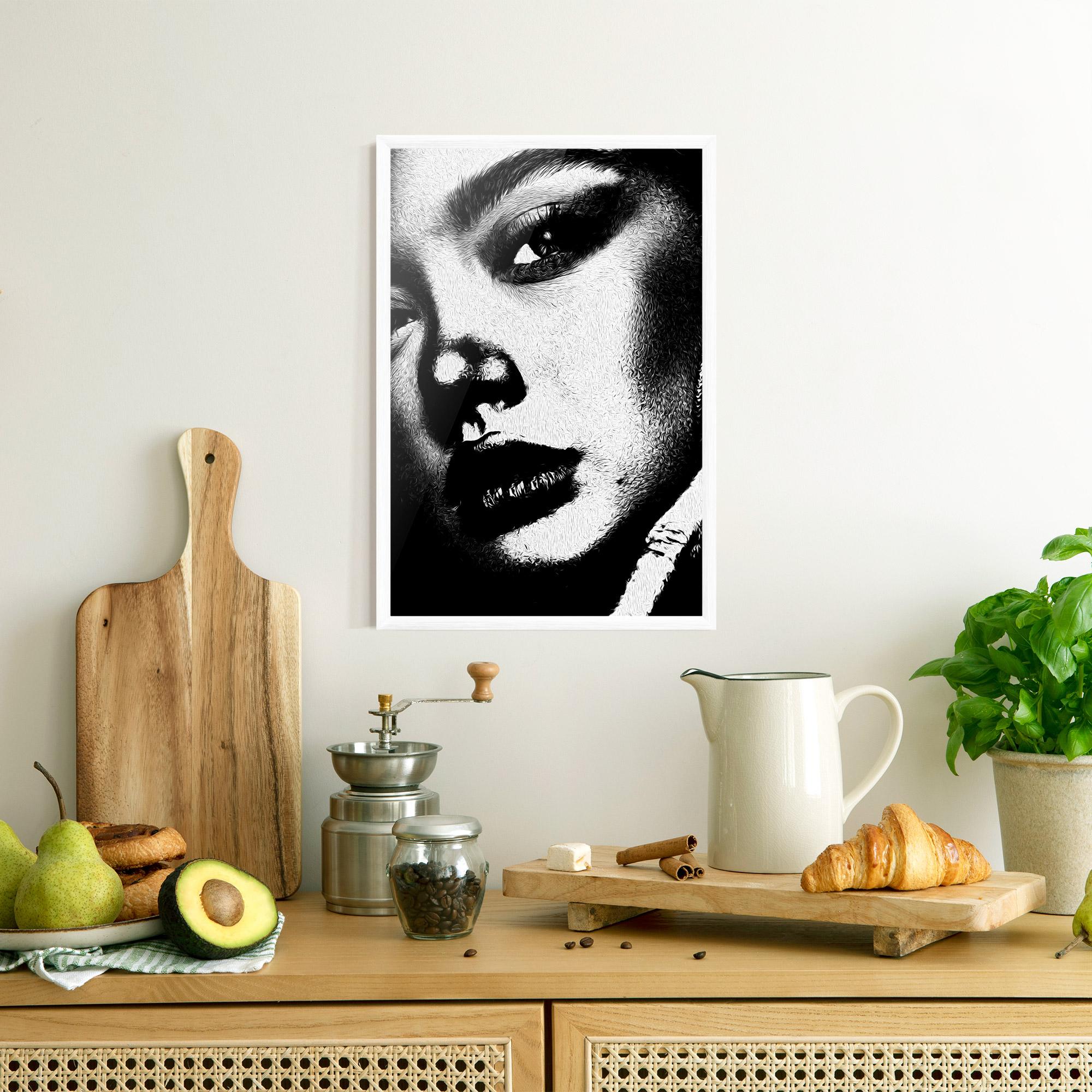 Keretezett Poszter White Light Face mockup 8