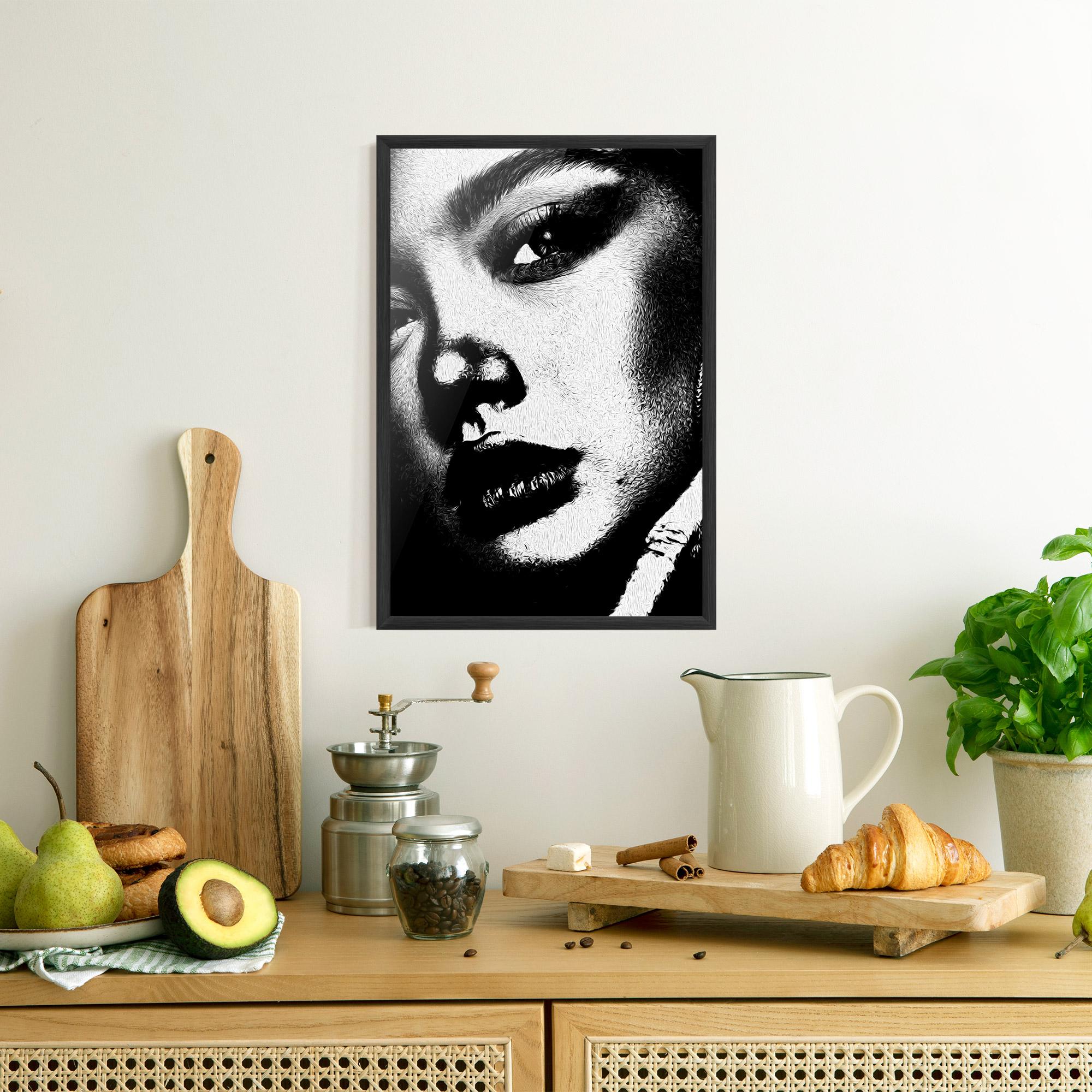 Keretezett Poszter White Light Face mockup 8