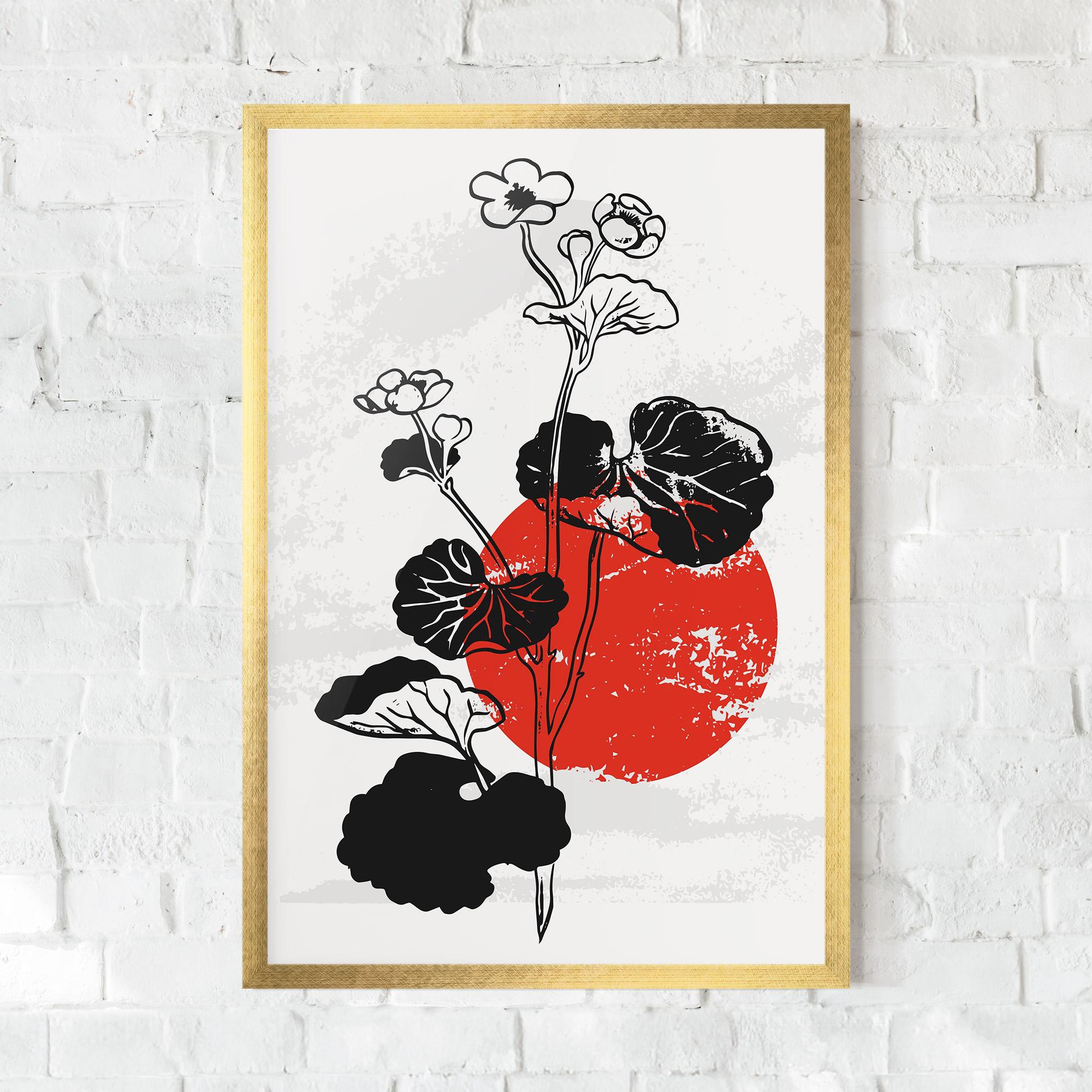Keretezett Poszter Japan Plant Art mockup 0
