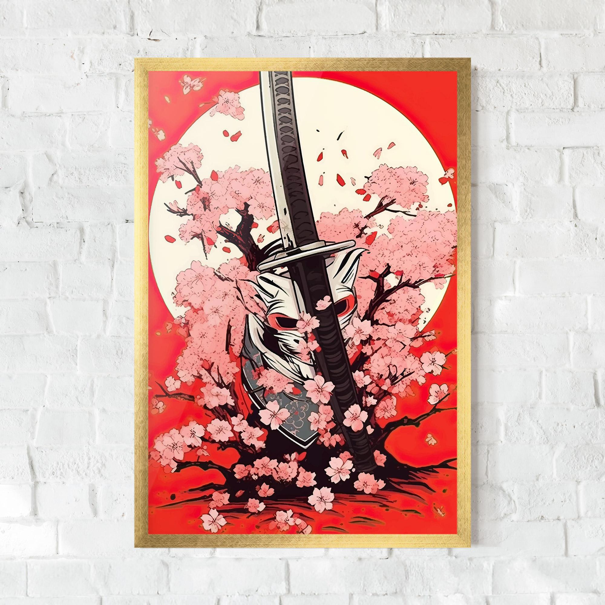 Keretezett Poszter Katana Art mockup 0