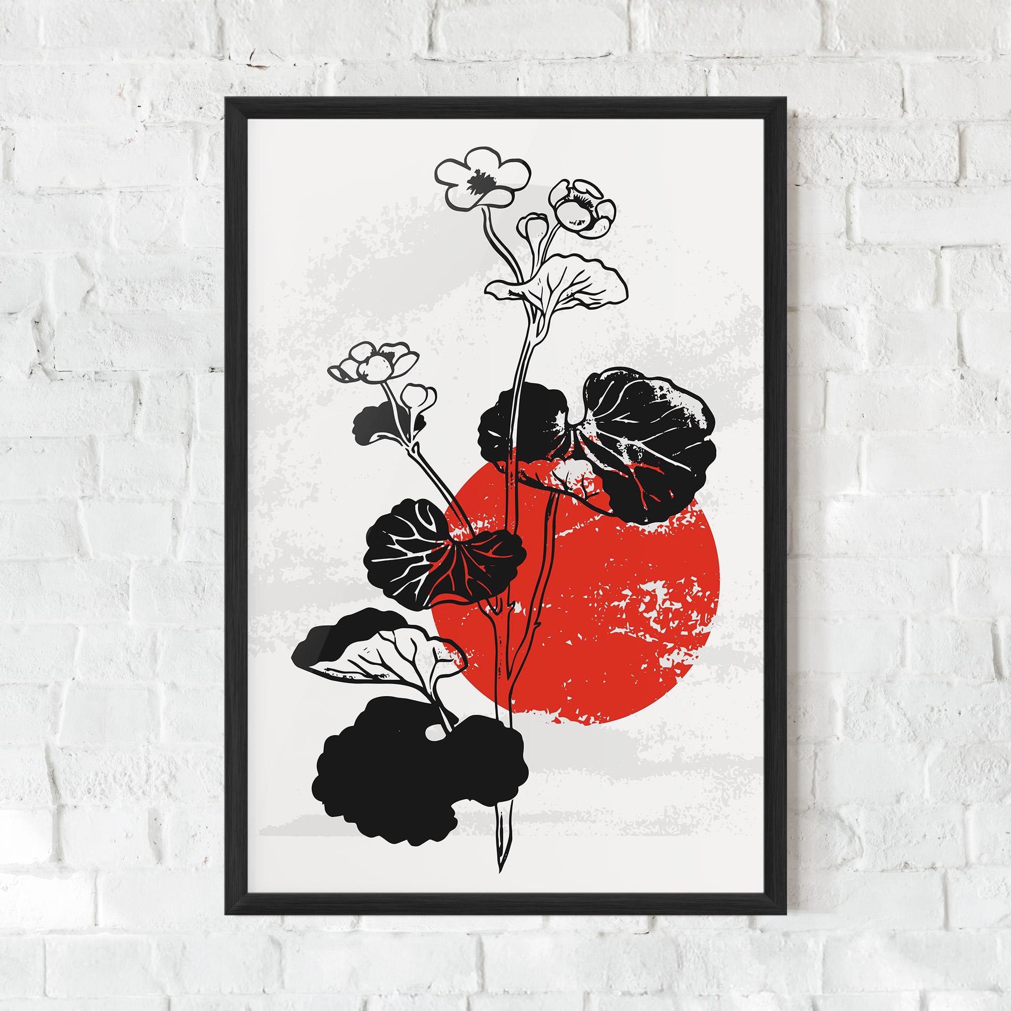 Keretezett Poszter Japan Plant Art mockup 0