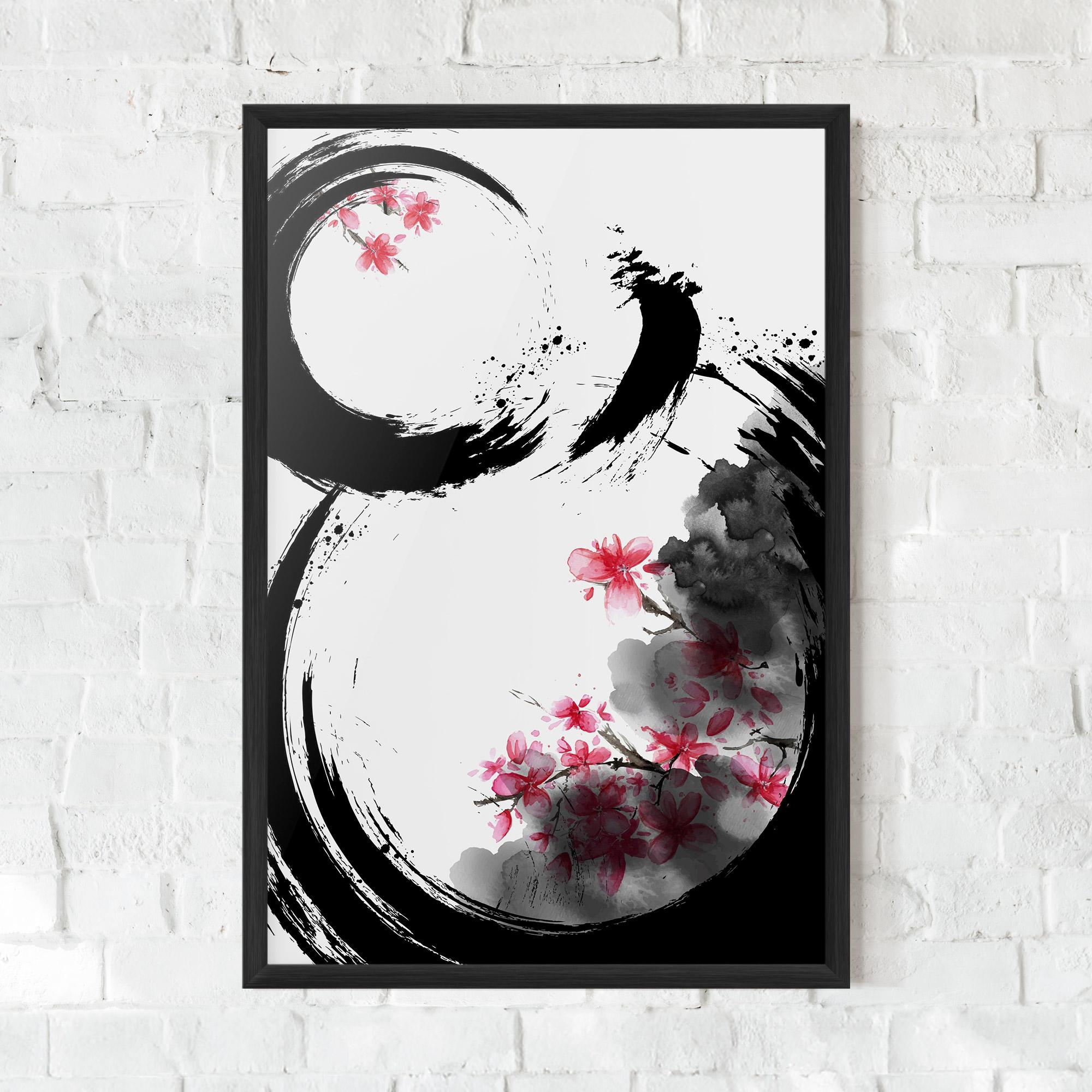 Keretezett Poszter Pink Flower Smoke mockup 0