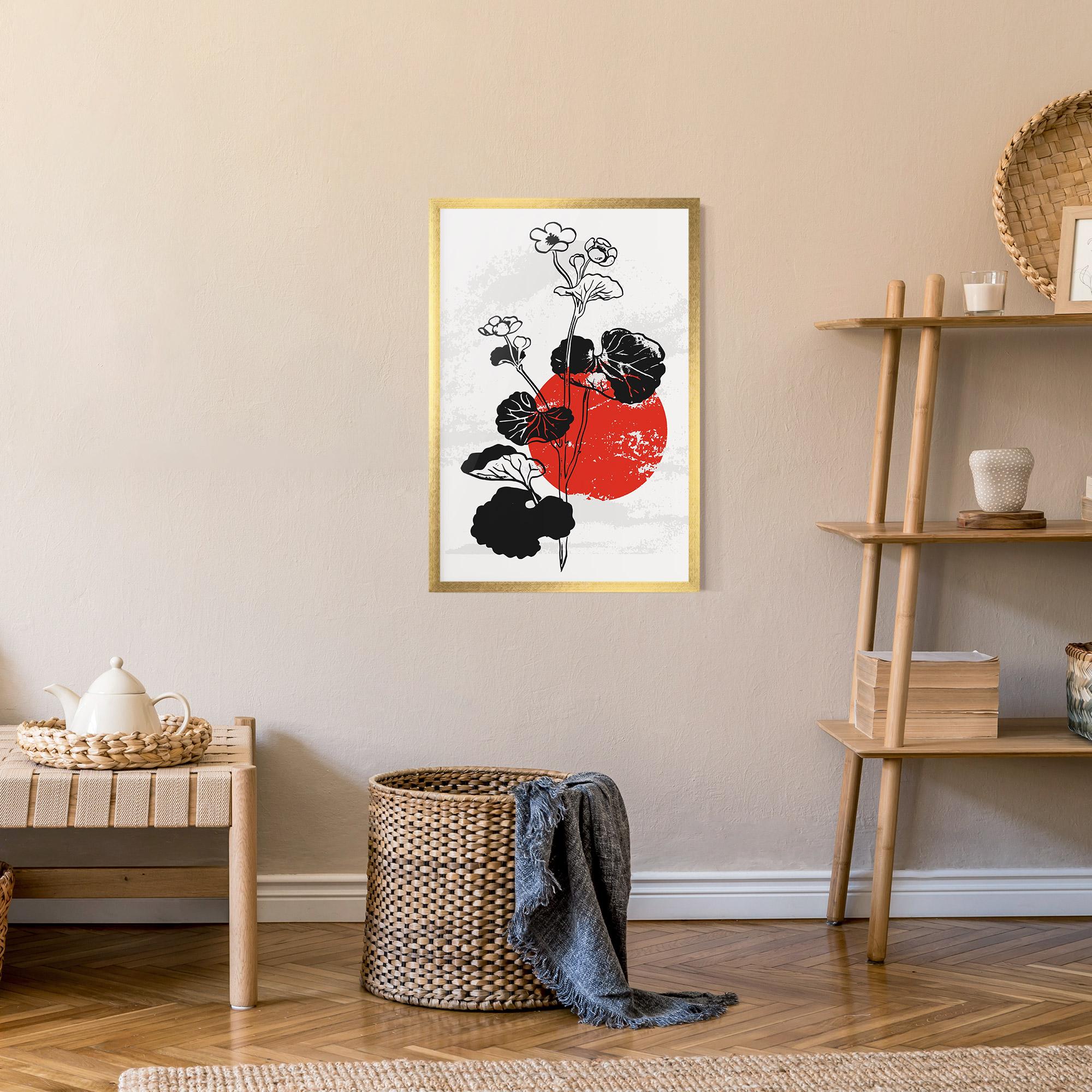 Keretezett Poszter Japan Plant Art mockup 9