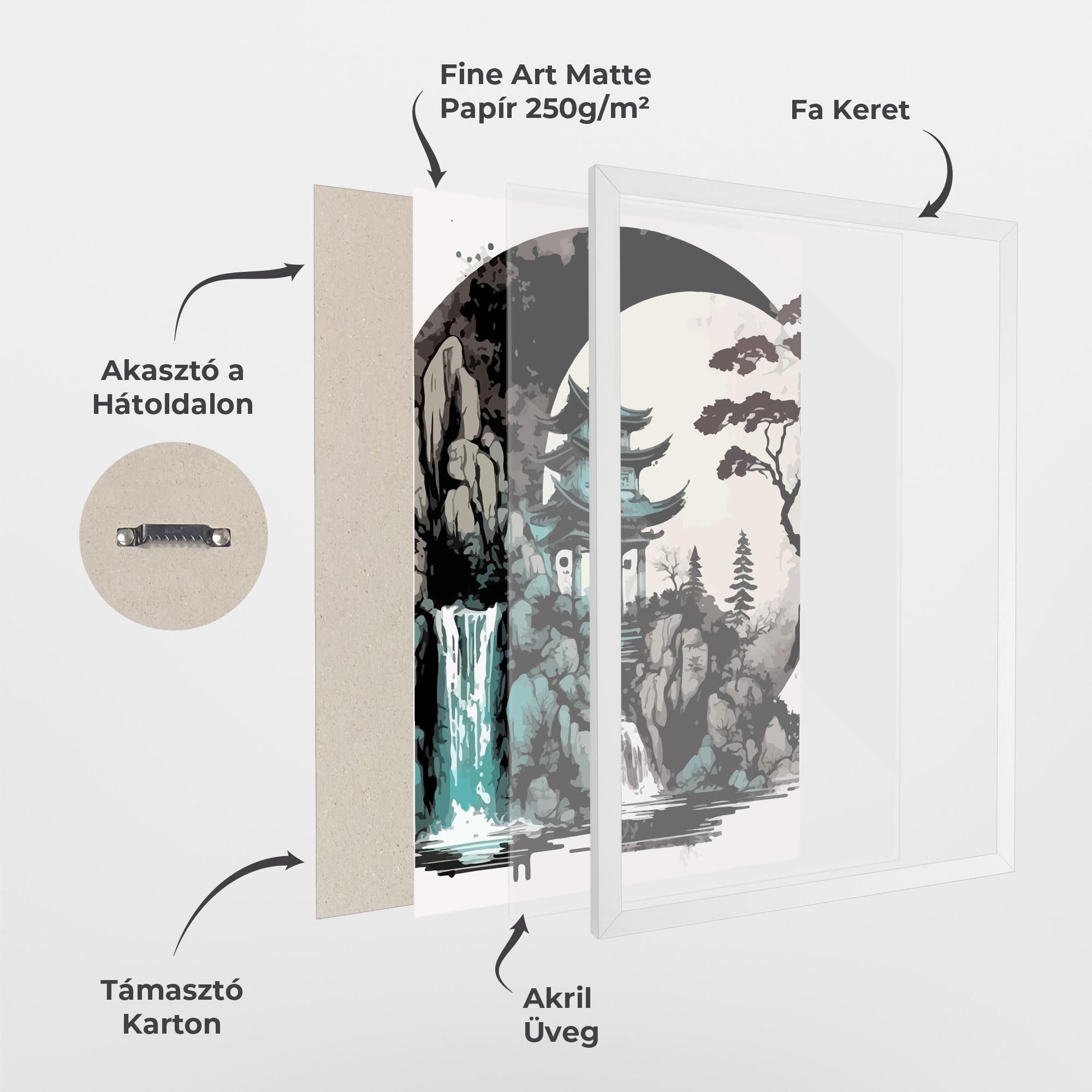 Keretezett Poszter Blue Temple Art mockup 1