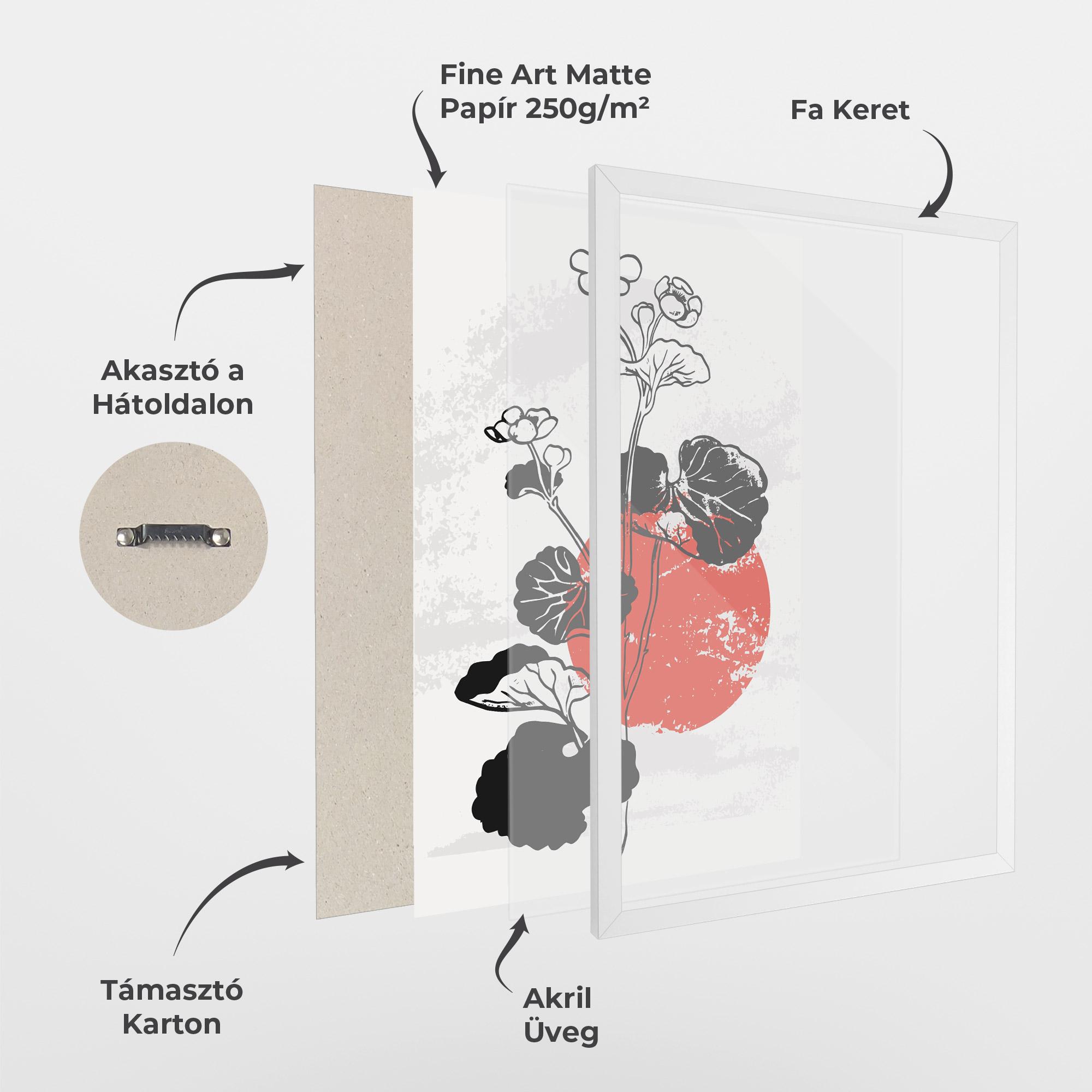 Keretezett Poszter Japan Plant Art mockup 1