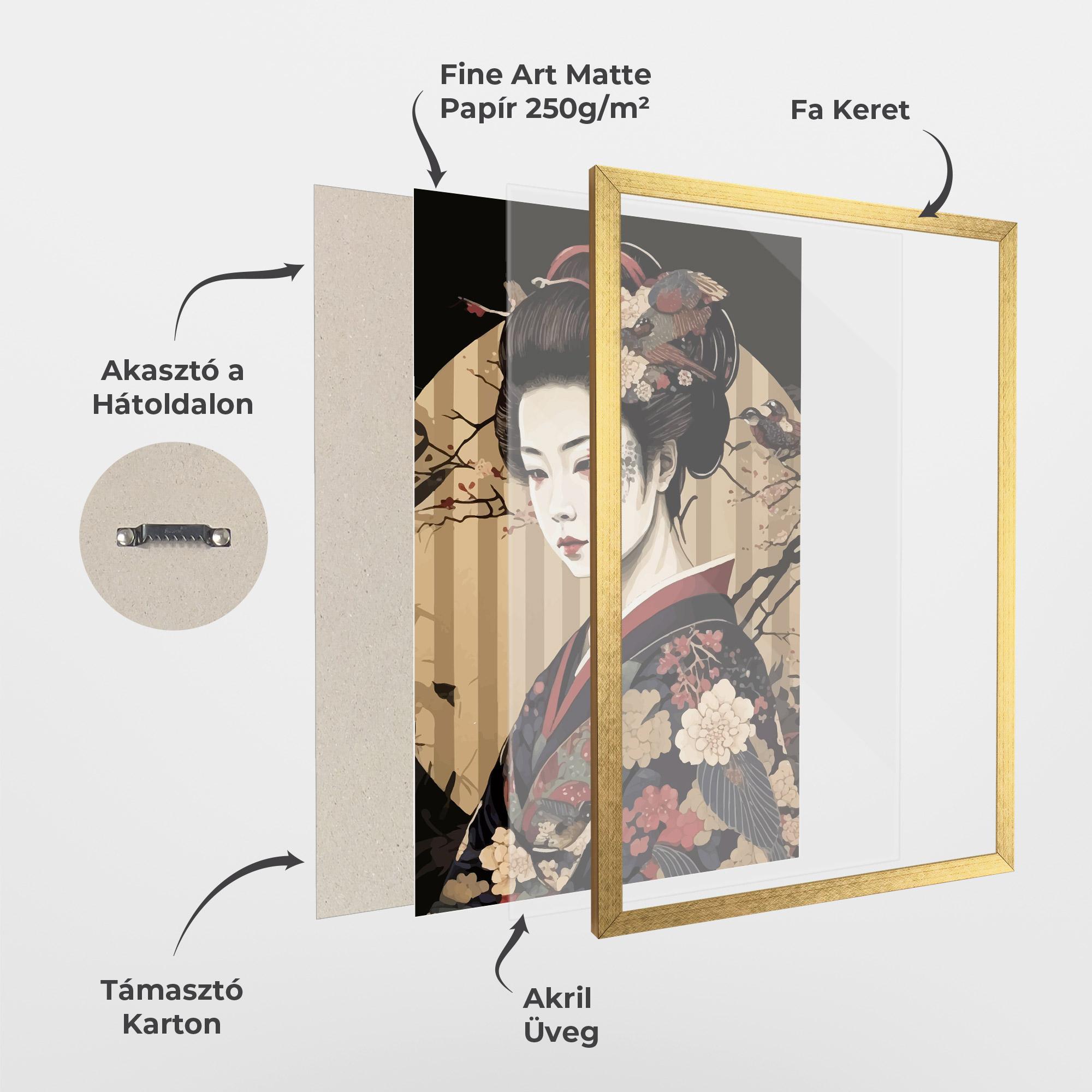 Keretezett Poszter Asiatic Lady mockup 1