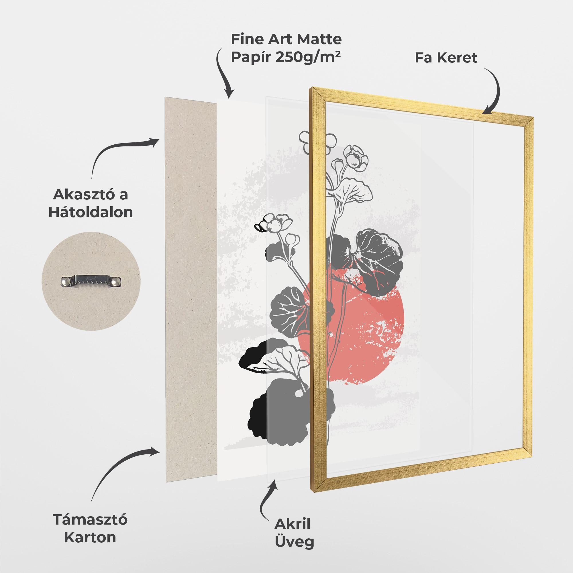 Keretezett Poszter Japan Plant Art mockup 1