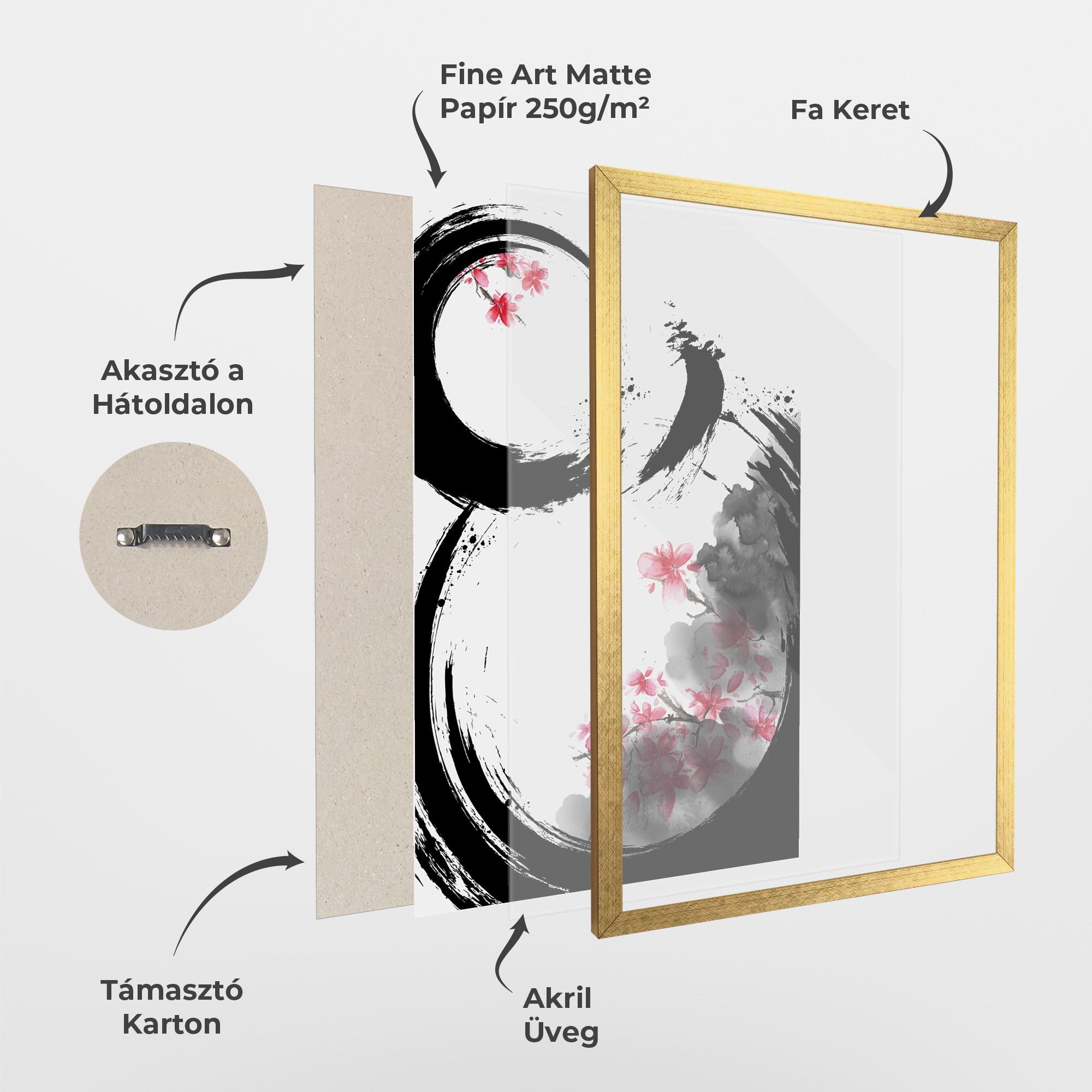 Keretezett Poszter Pink Flower Smoke mockup 1