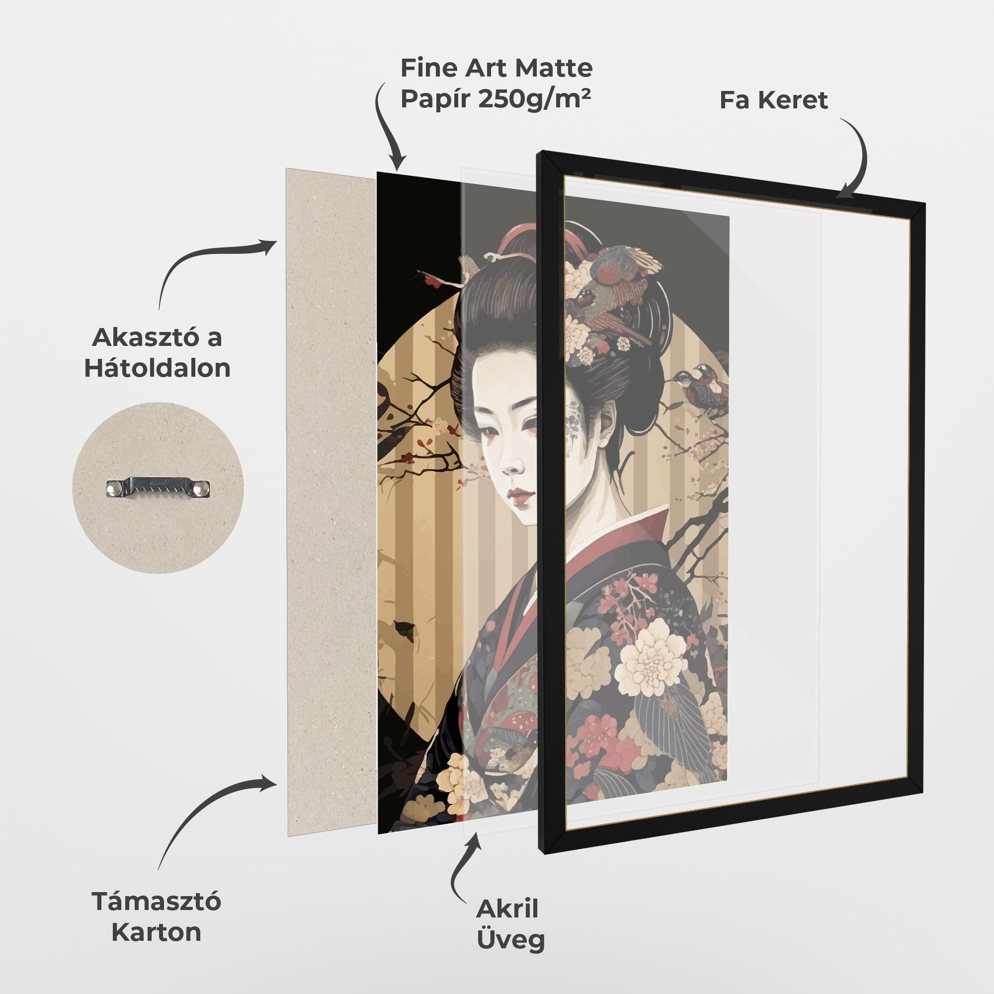 Keretezett Poszter Asiatic Lady mockup 1