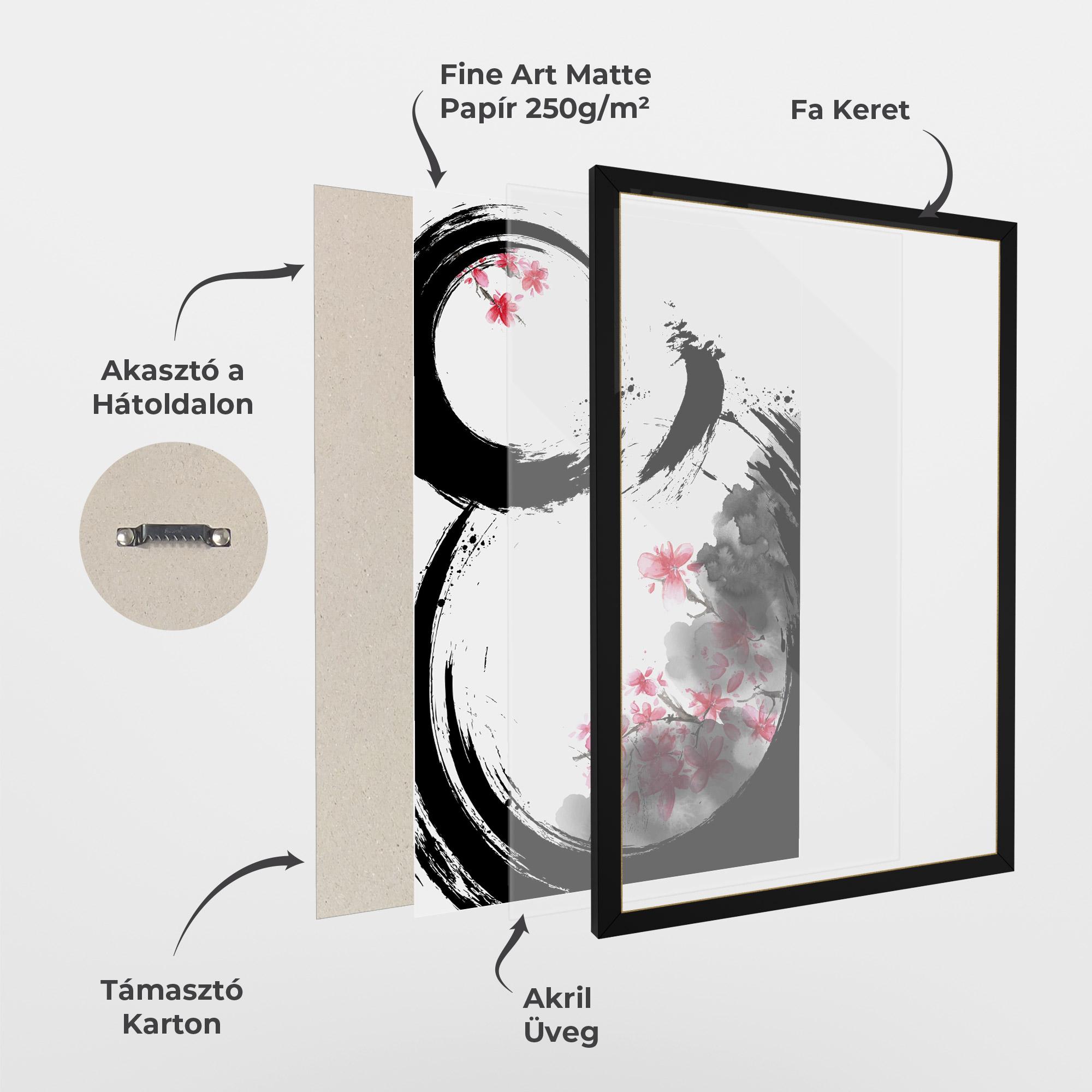 Keretezett Poszter Pink Flower Smoke mockup 1