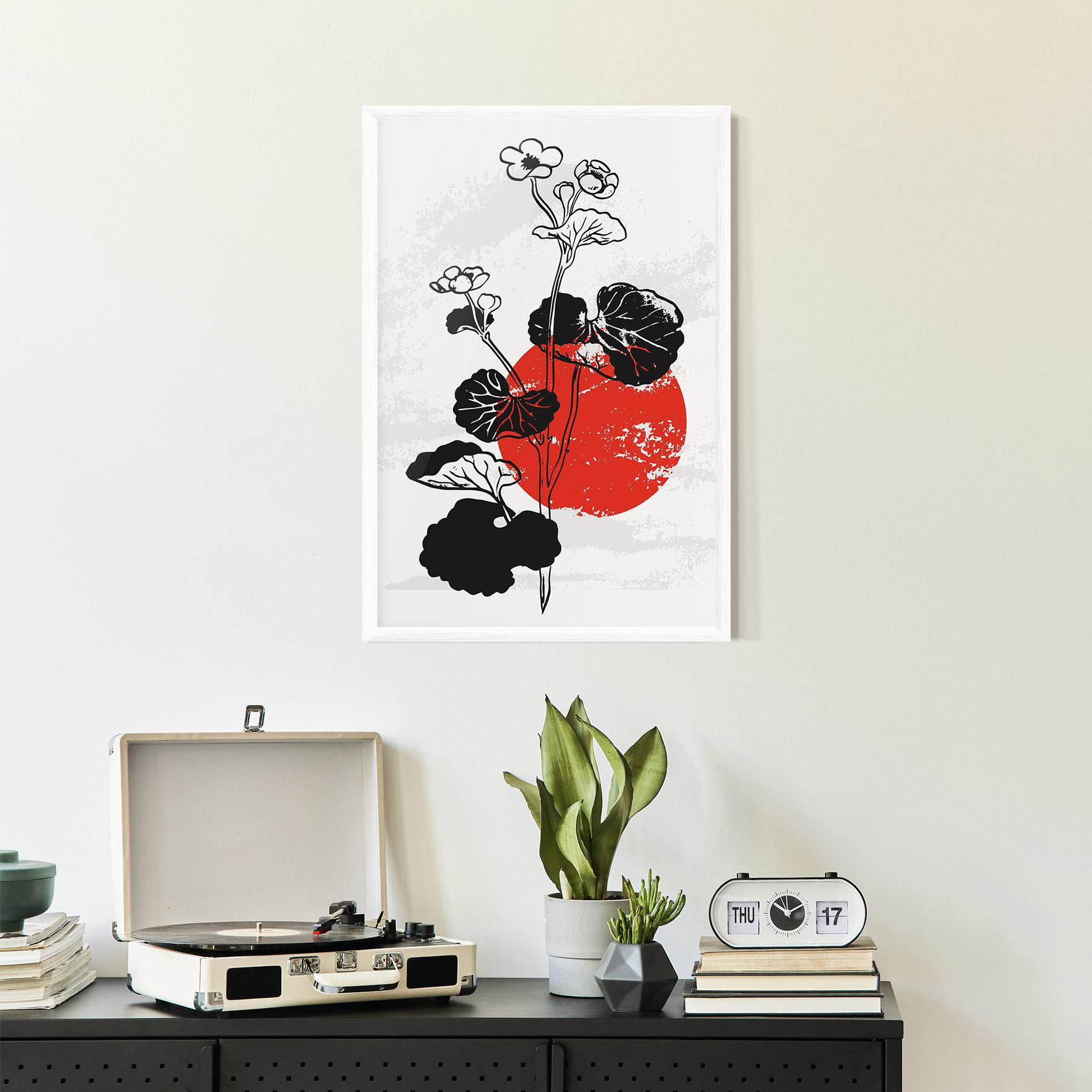 Keretezett Poszter Japan Plant Art mockup 2