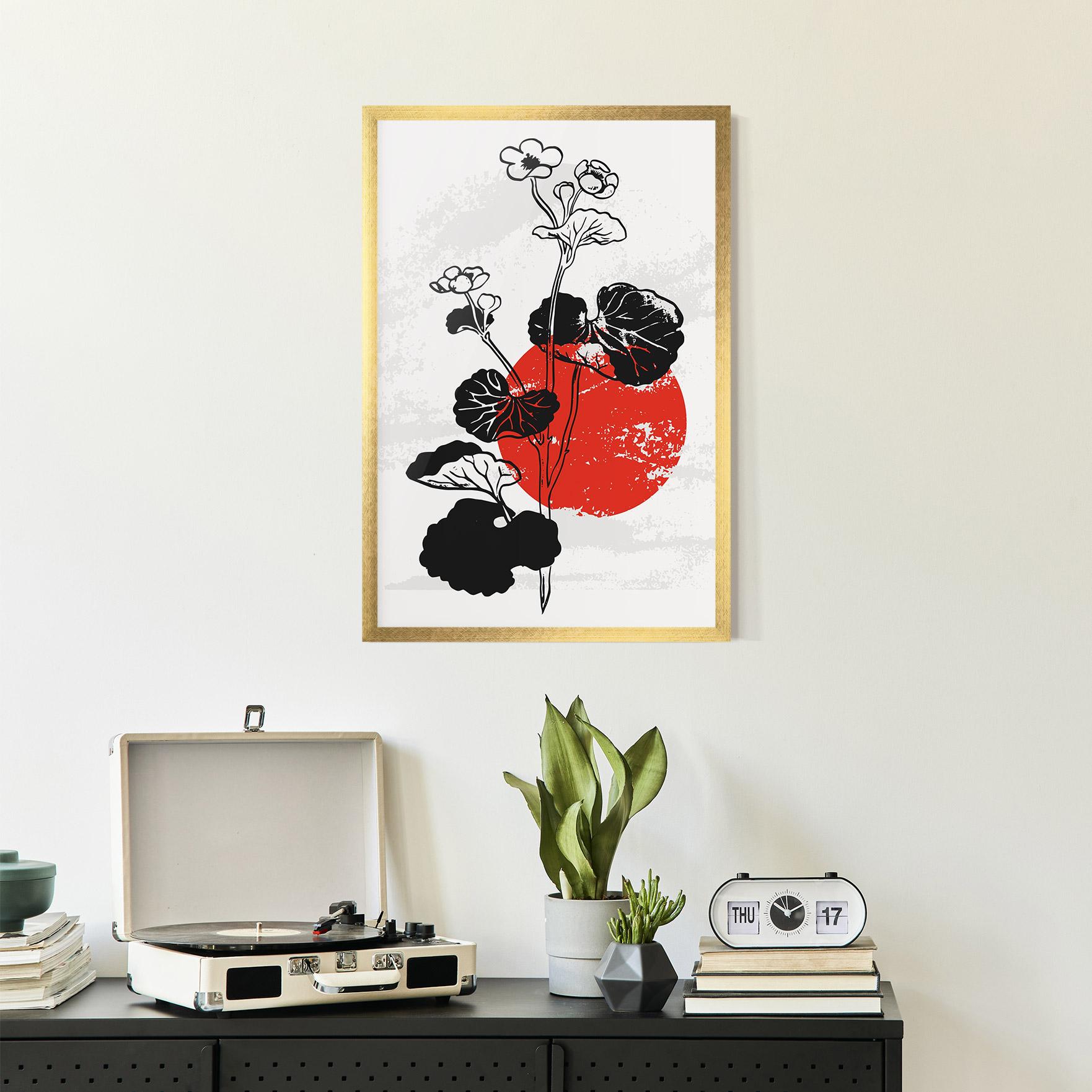 Keretezett Poszter Japan Plant Art mockup 2