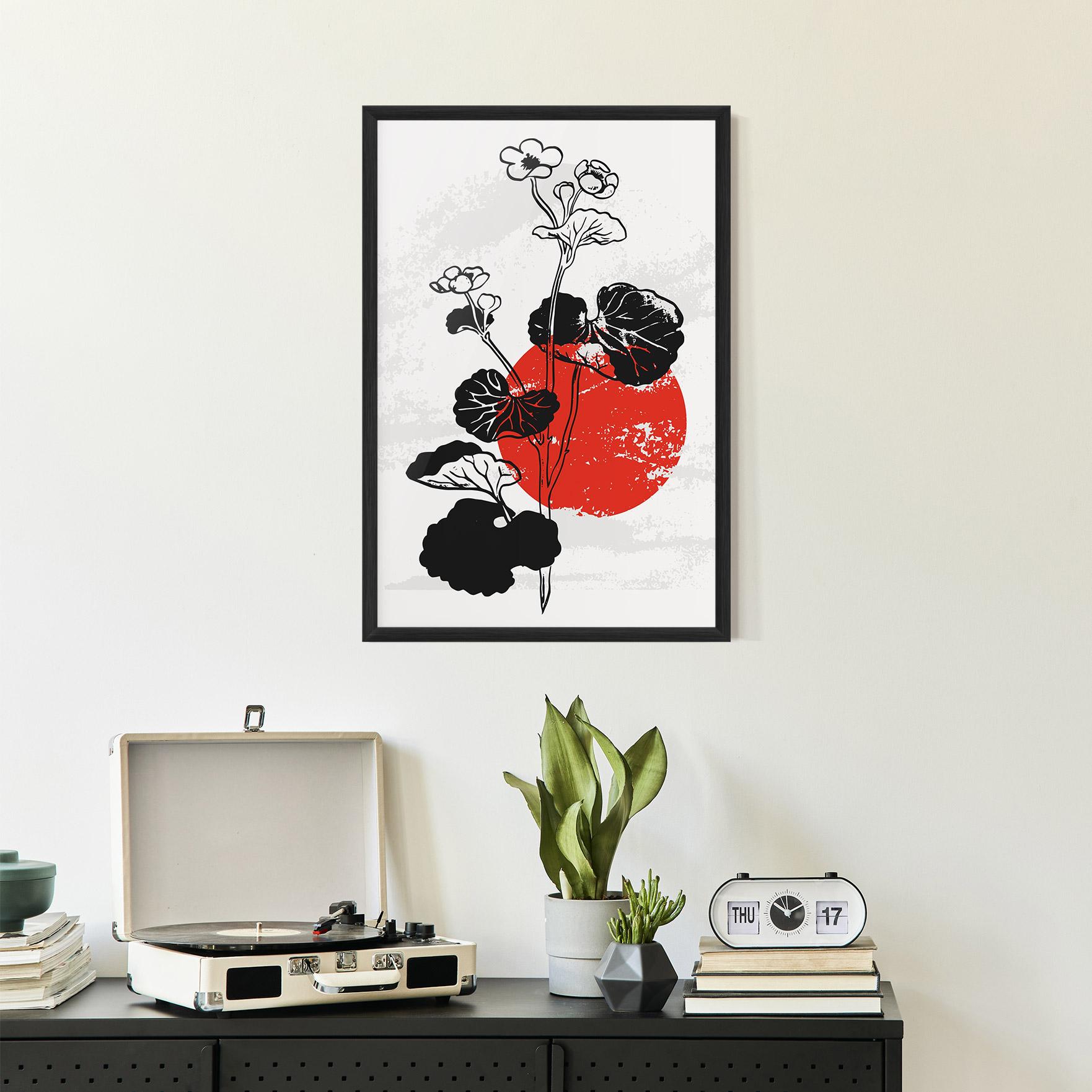 Keretezett Poszter Japan Plant Art mockup 2