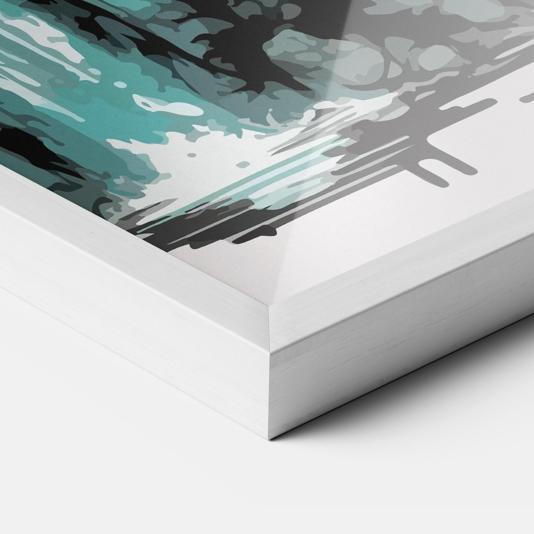 Keretezett Poszter Blue Temple Art mockup 3