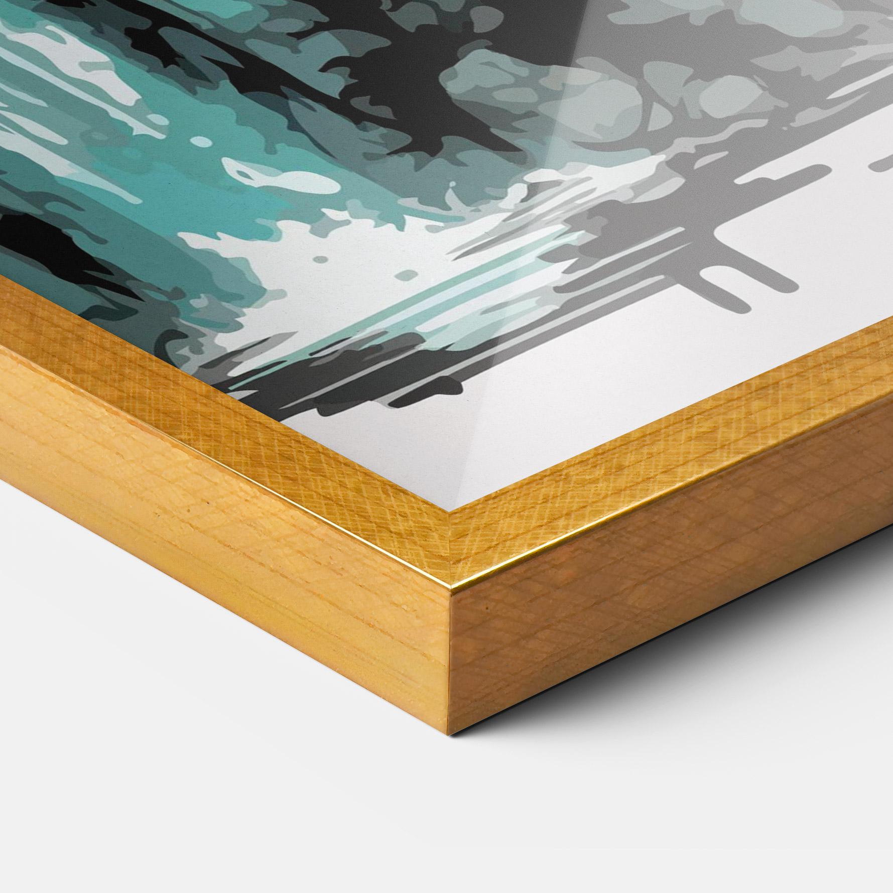 Keretezett Poszter Blue Temple Art mockup 3