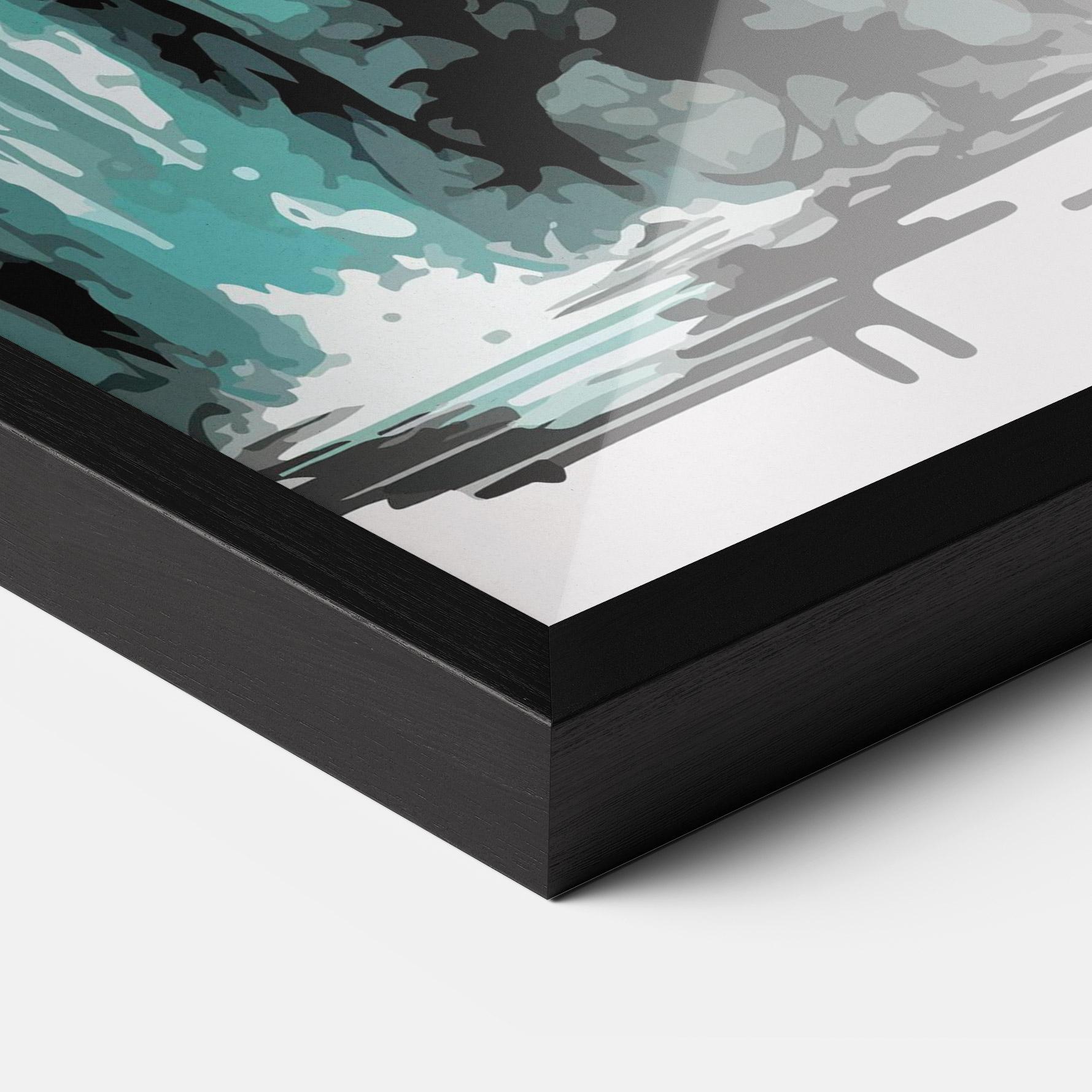 Keretezett Poszter Blue Temple Art mockup 3