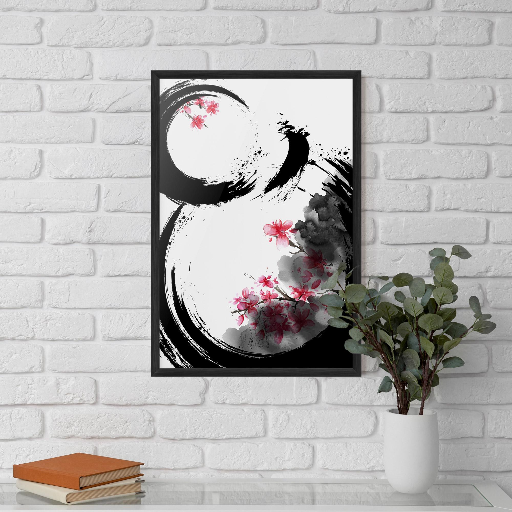 Keretezett Poszter Pink Flower Smoke mockup 5