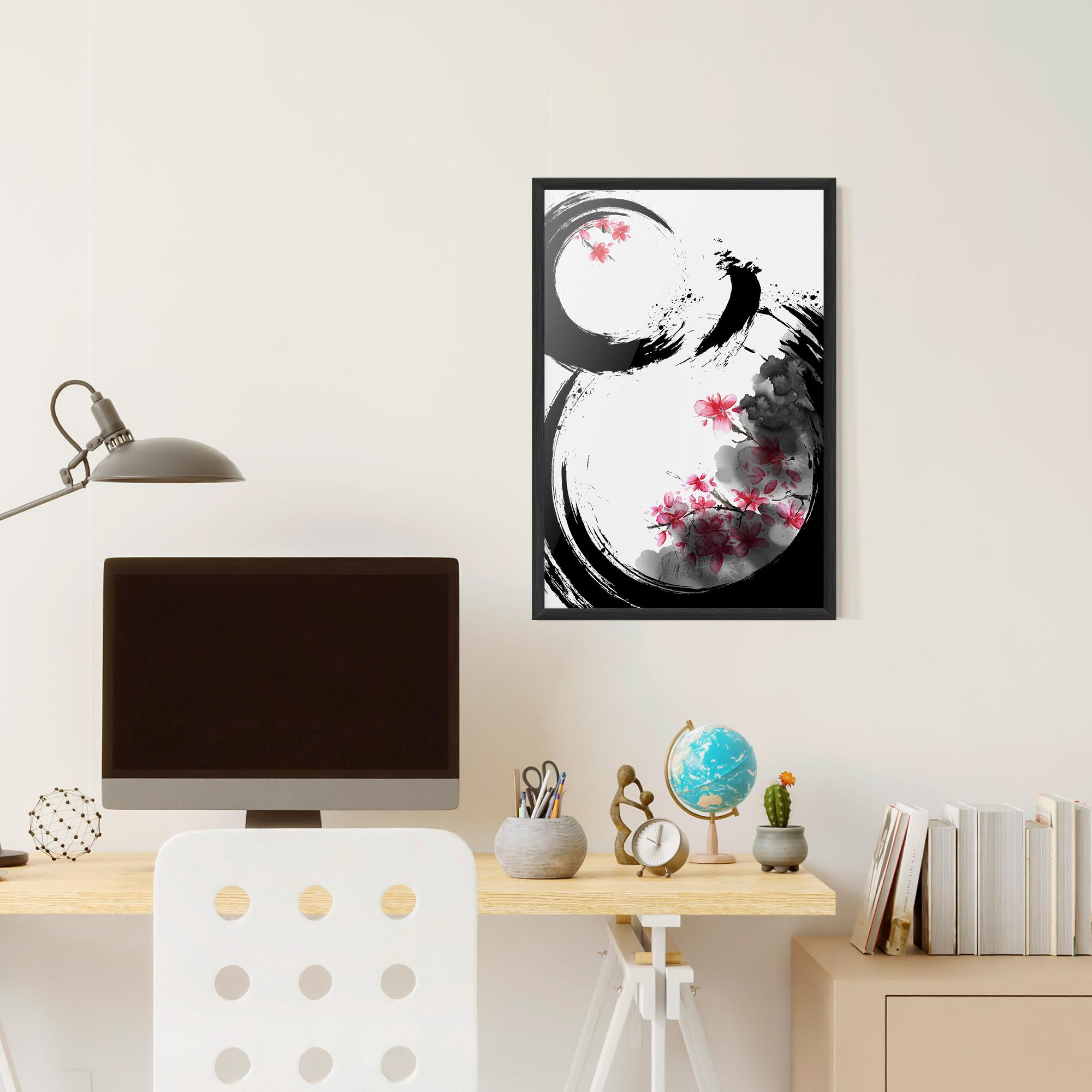 Keretezett Poszter Pink Flower Smoke mockup 6