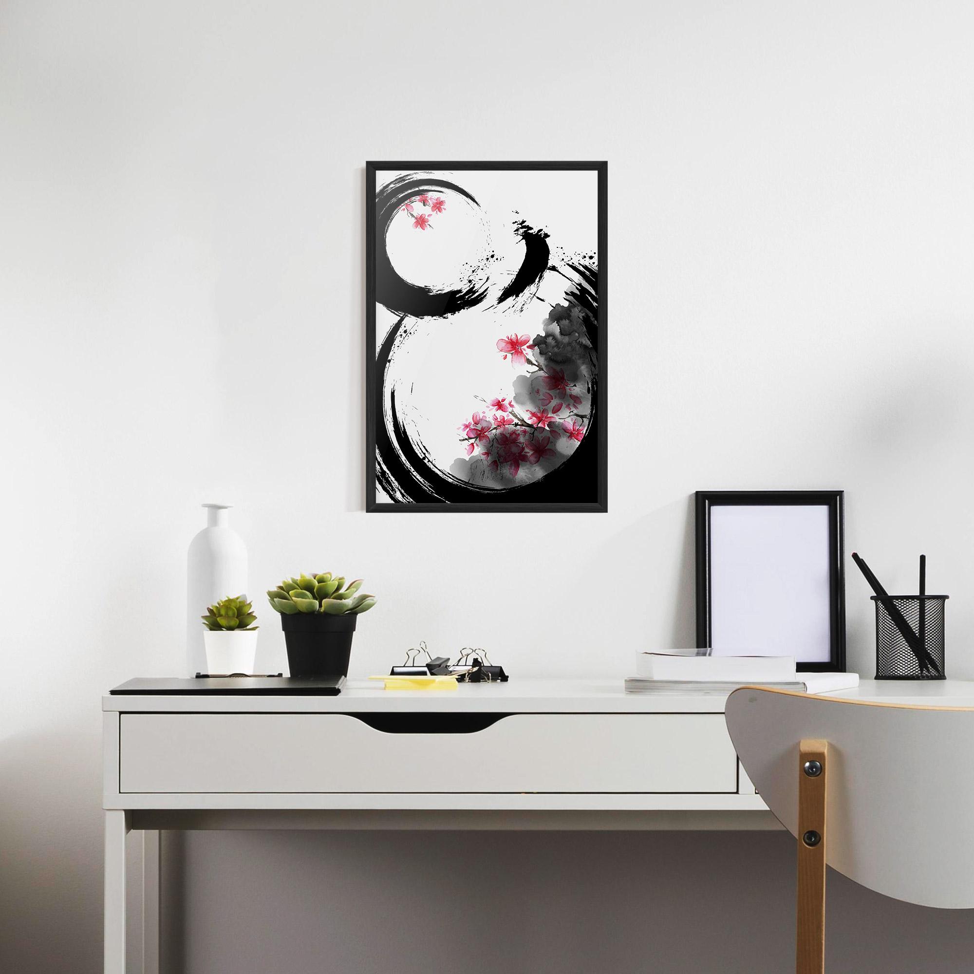 Keretezett Poszter Pink Flower Smoke mockup 7