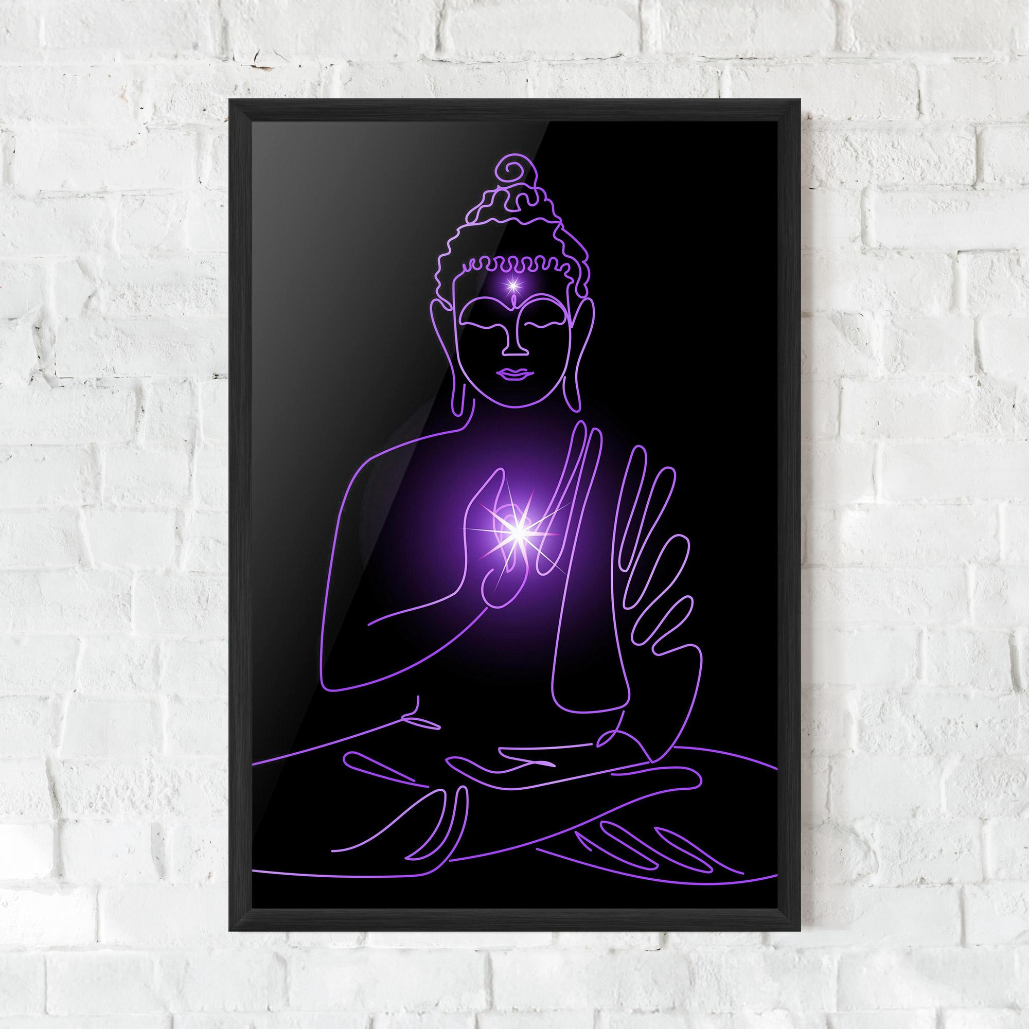 Keretezett Poszter Glowing Buddha mockup 0