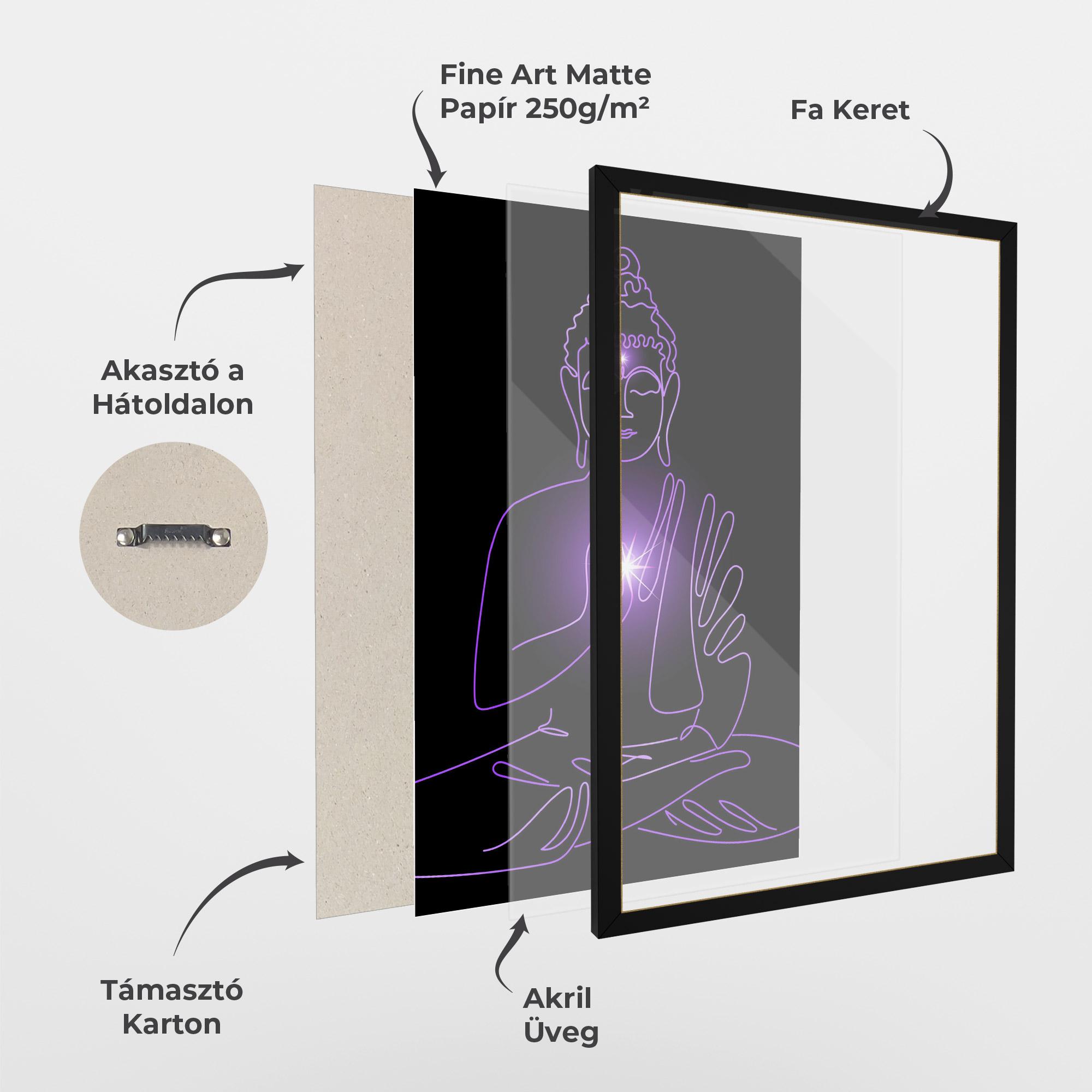 Keretezett Poszter Glowing Buddha mockup 1