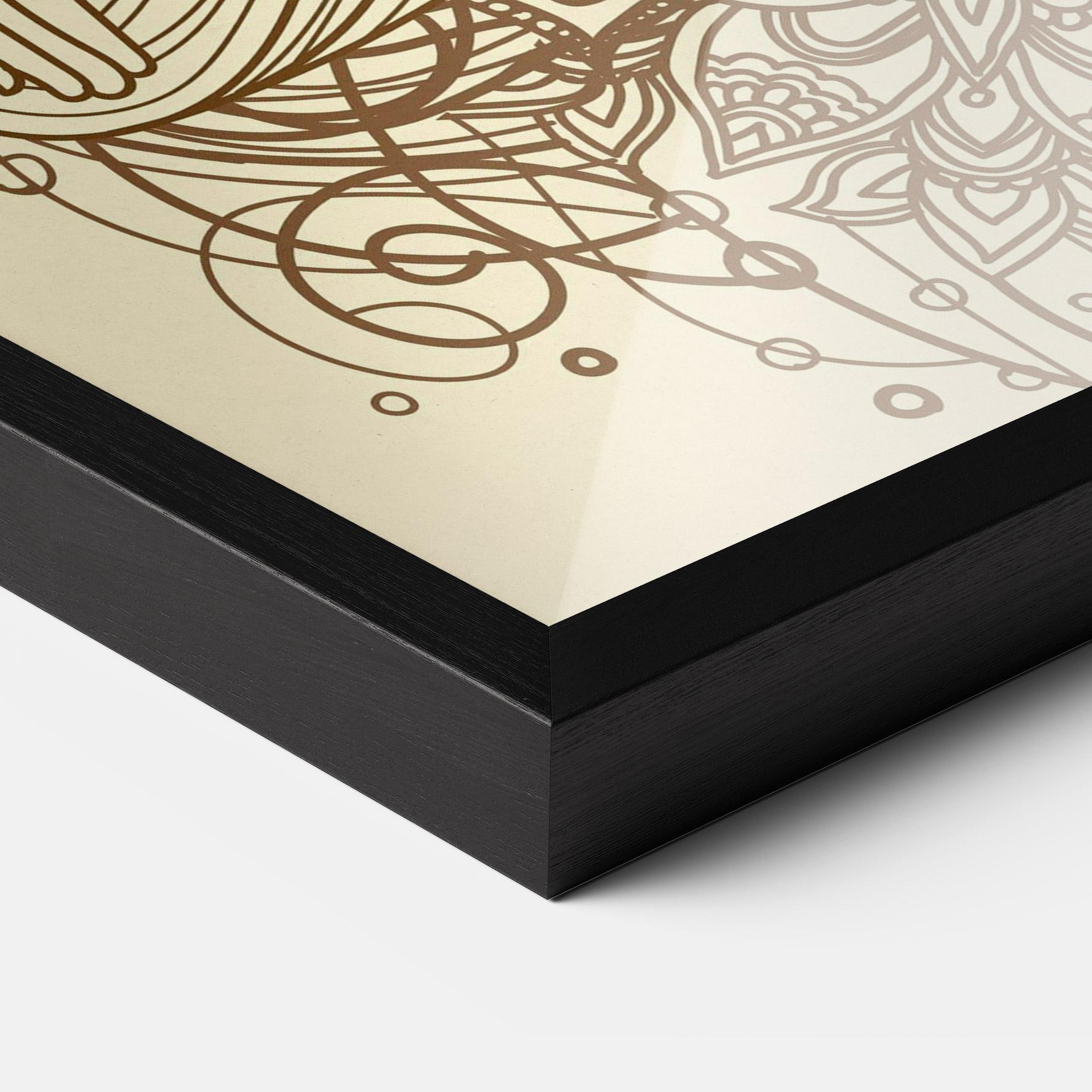 Keretezett Poszter Brown Line Buddha mockup 3