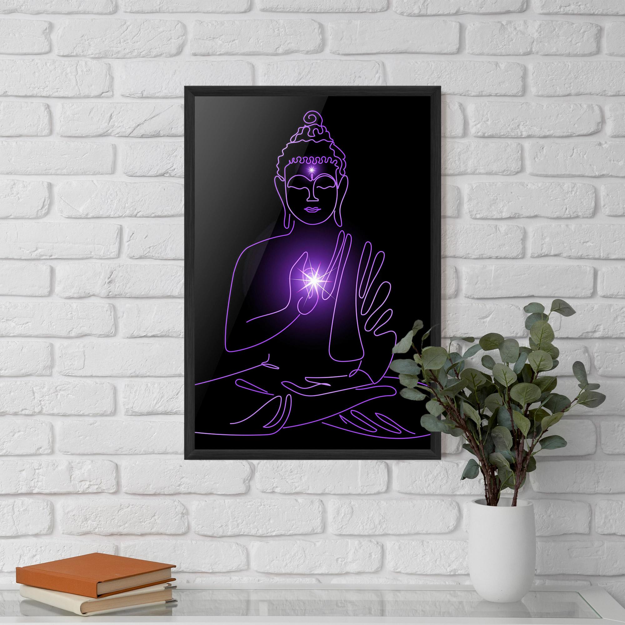 Keretezett Poszter Glowing Buddha mockup 5