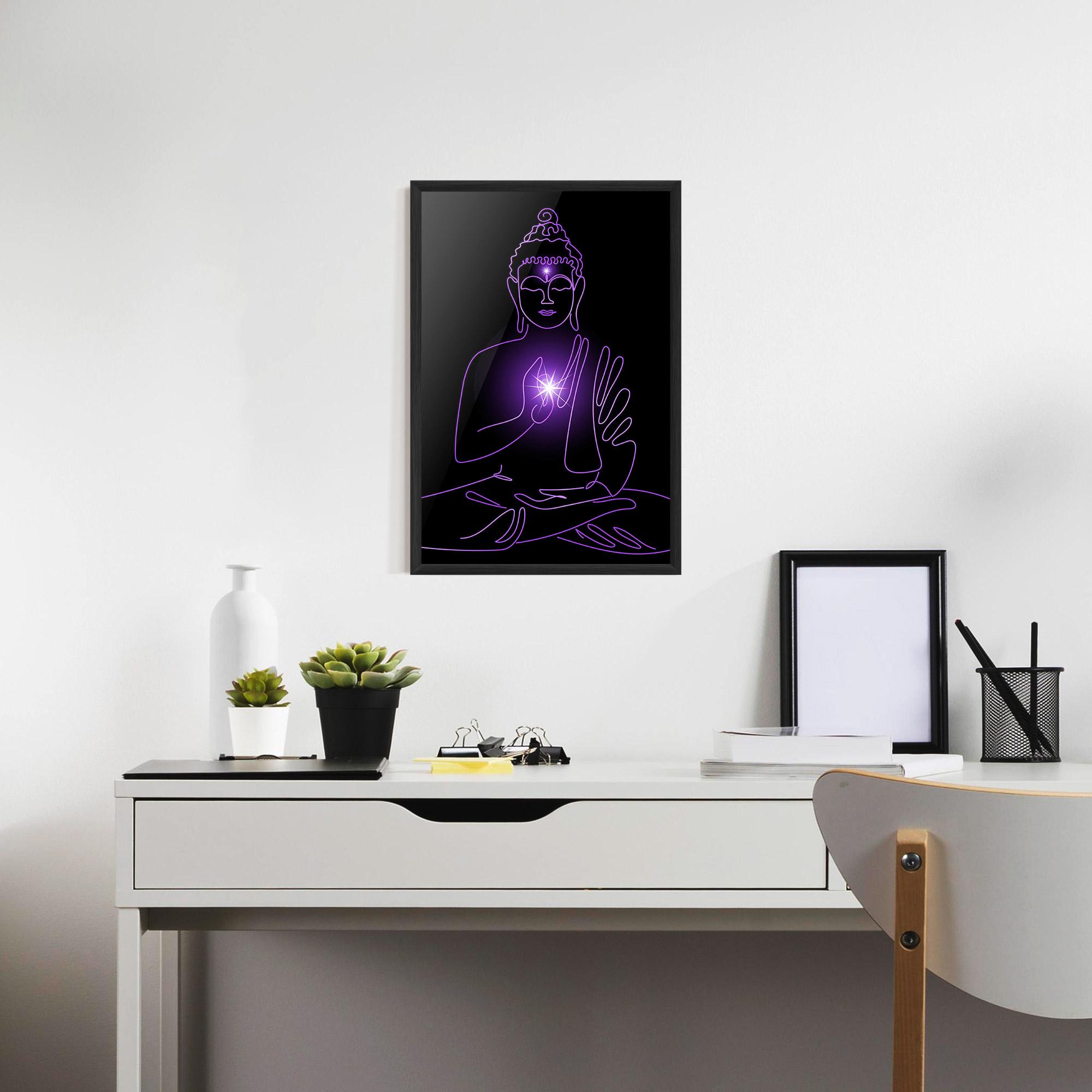 Keretezett Poszter Glowing Buddha mockup 7