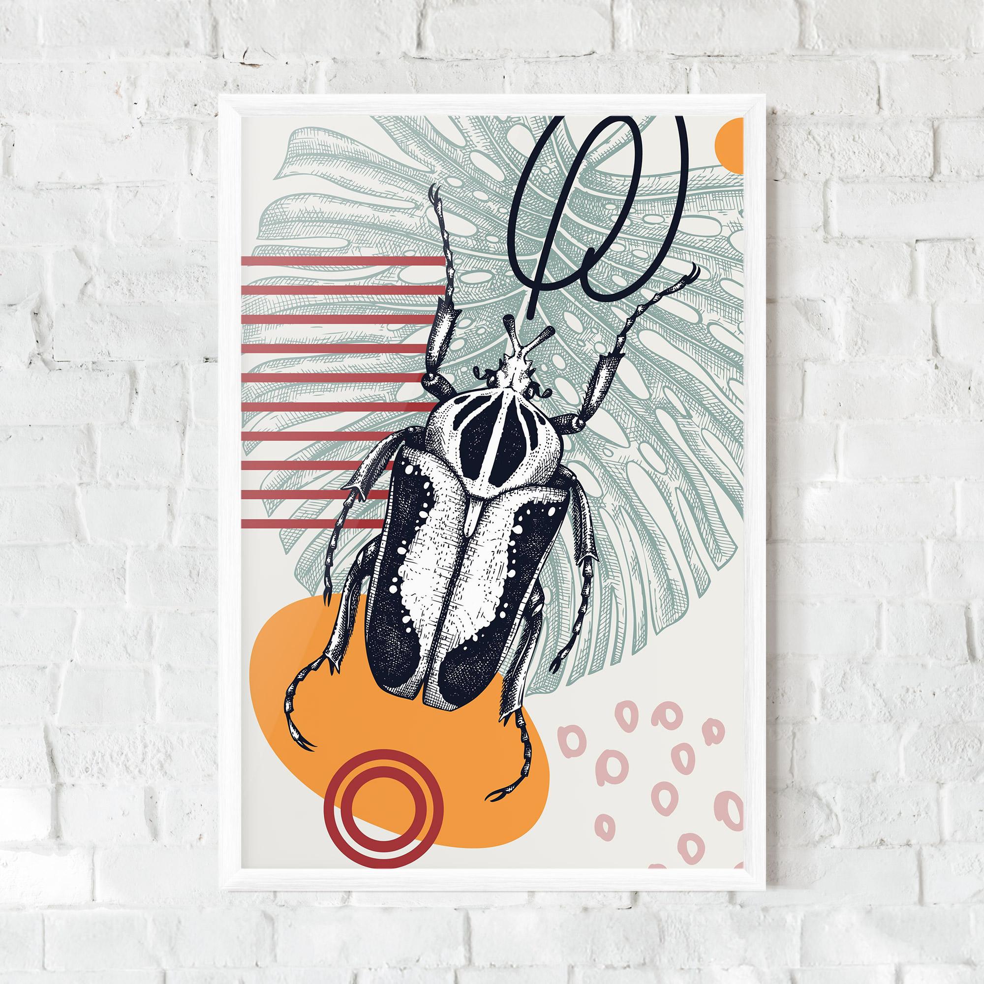 Keretezett Poszter Insects Art Collage mockup 0