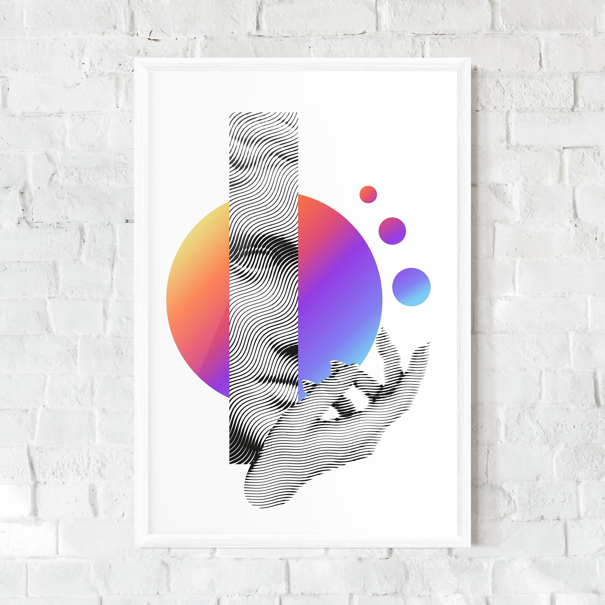 Keretezett Poszter Orange Light Statue mockup 0