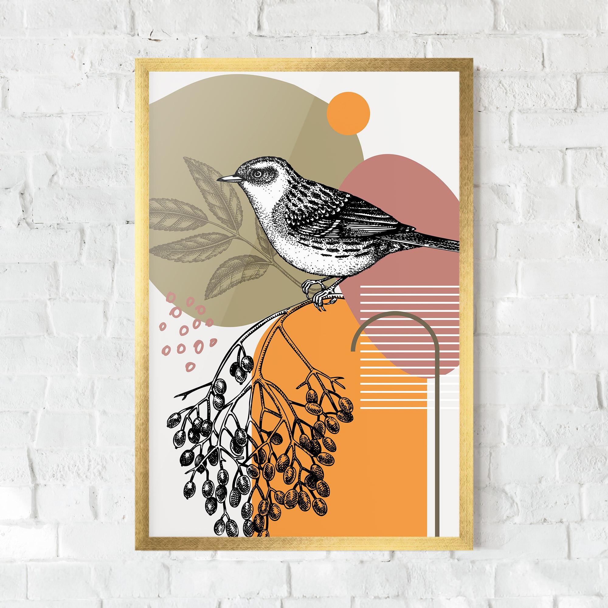 Keretezett Poszter Bird Collage mockup 0