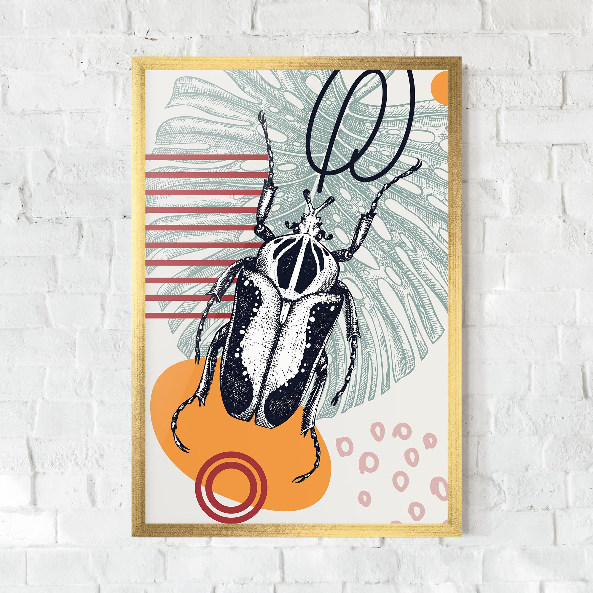 Keretezett Poszter Insects Art Collage mockup 0
