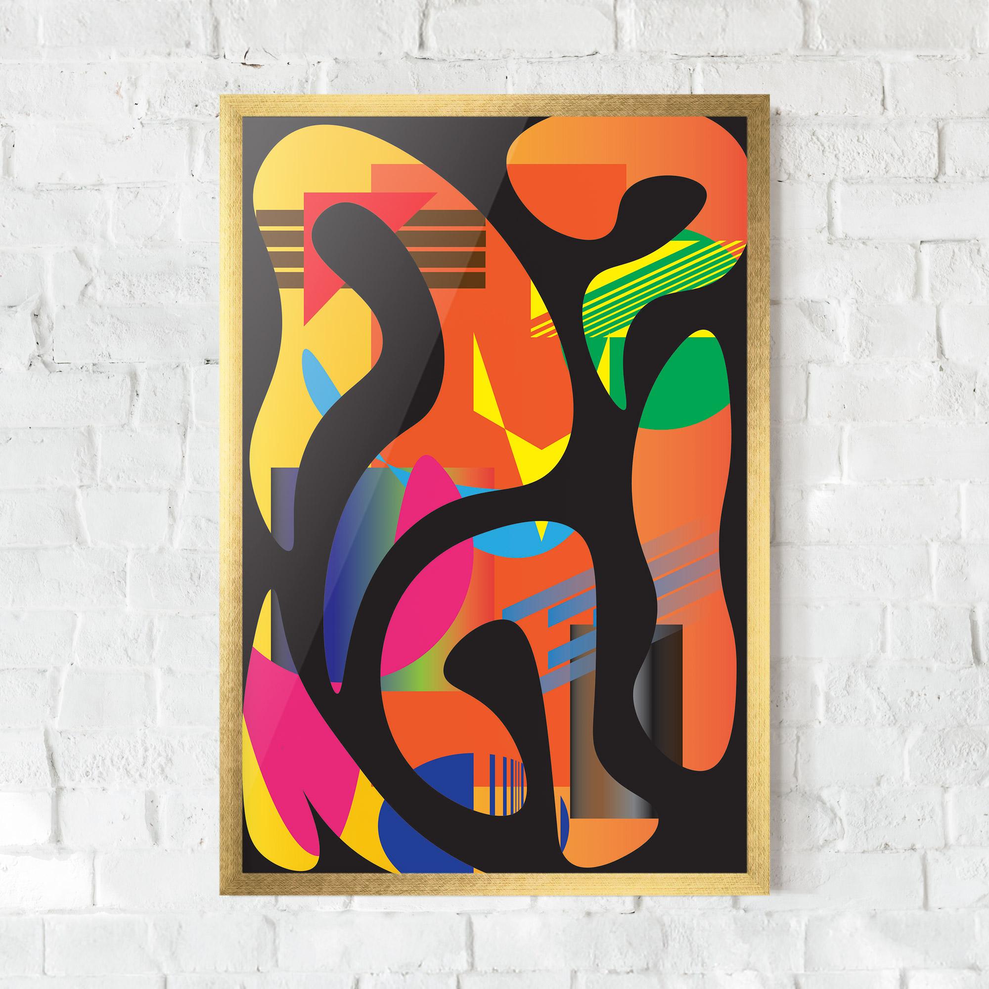 Keretezett Poszter Shape Abstract Orange mockup 0