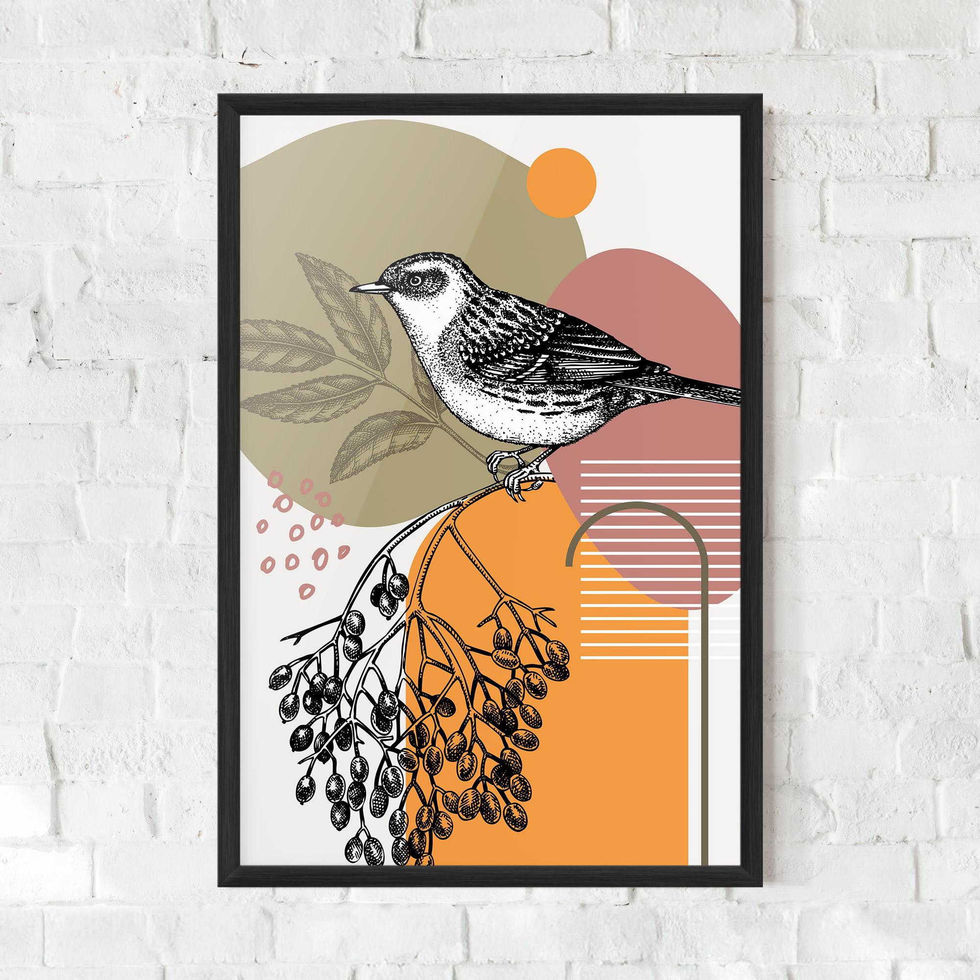 Keretezett Poszter Bird Collage mockup 0