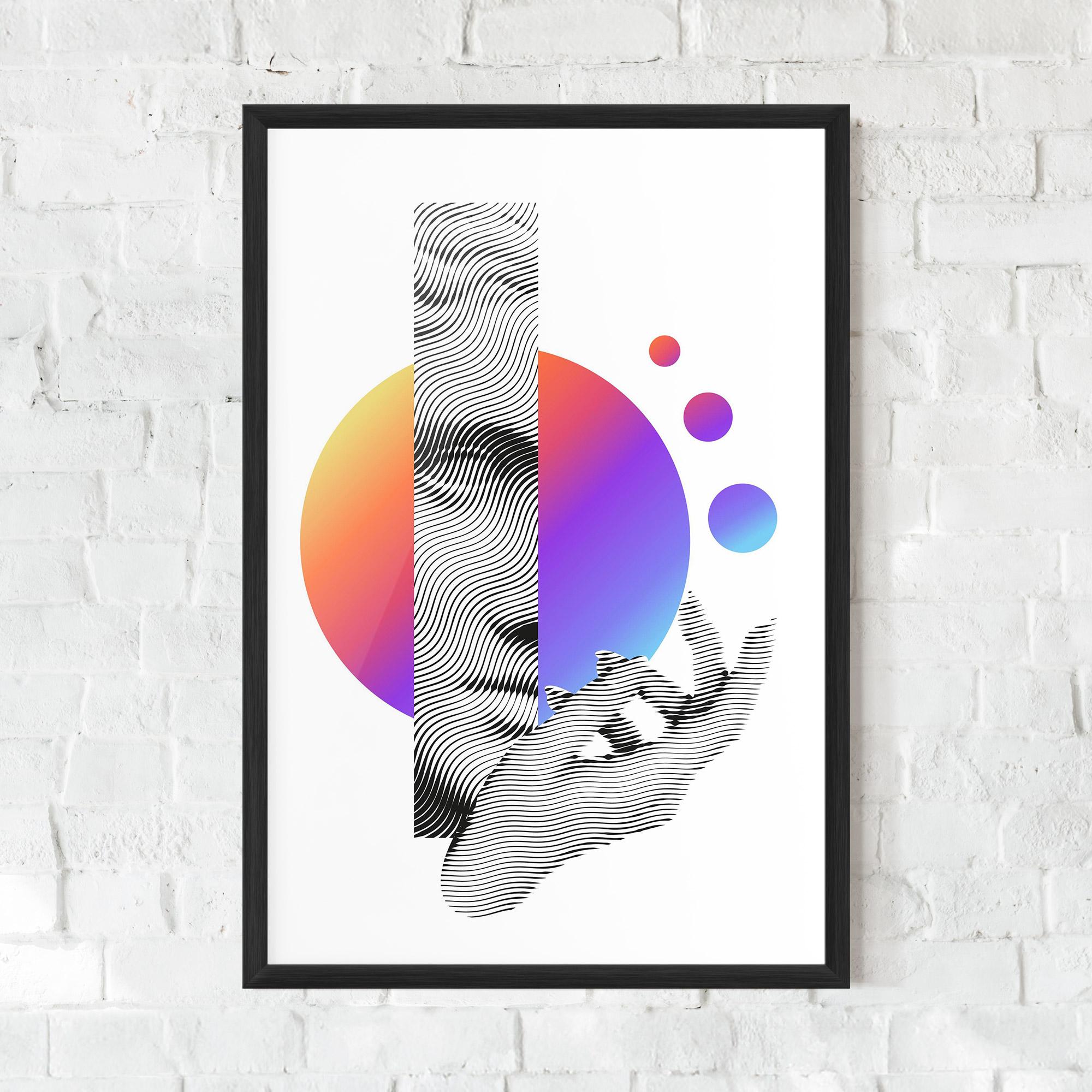 Keretezett Poszter Orange Light Statue mockup 0