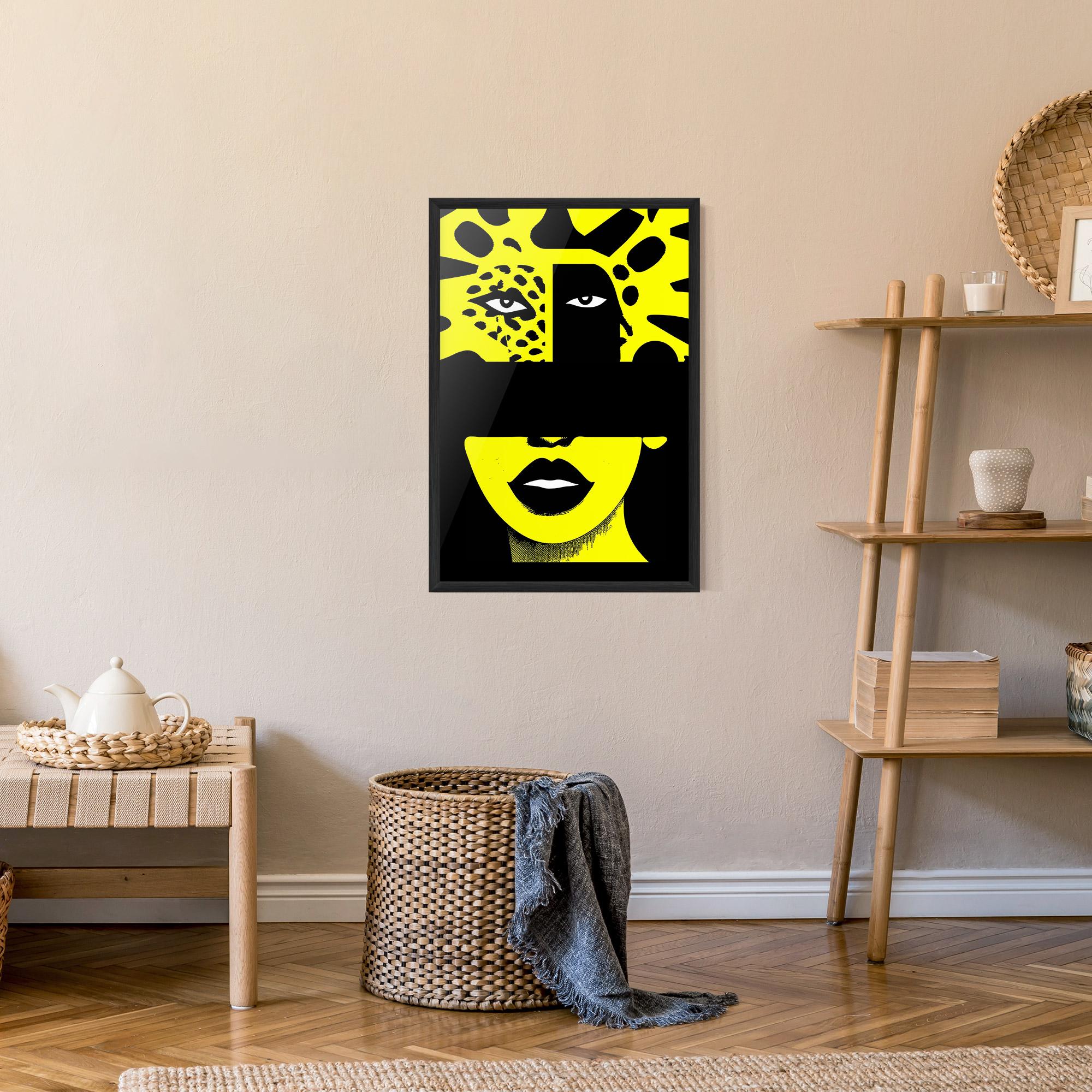 Keretezett Poszter Jaguar Woman Art mockup 9