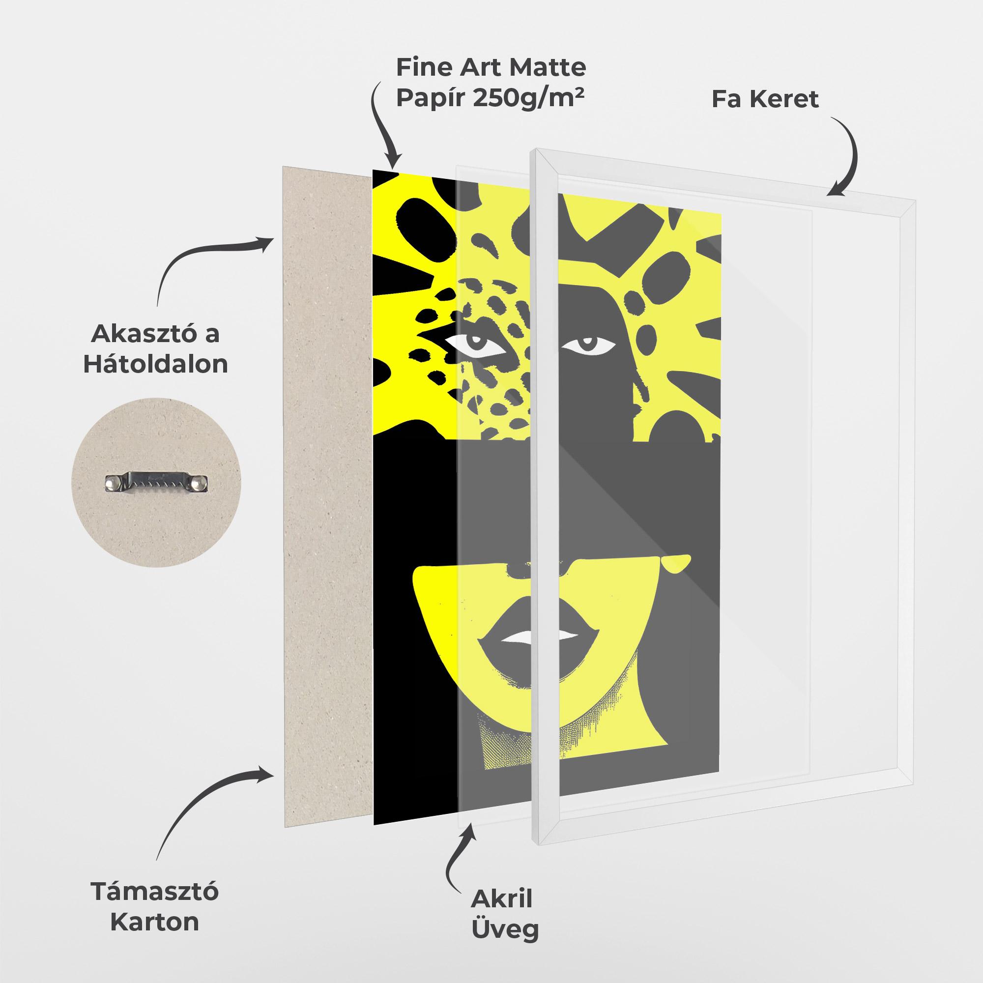 Keretezett Poszter Jaguar Woman Art mockup 1