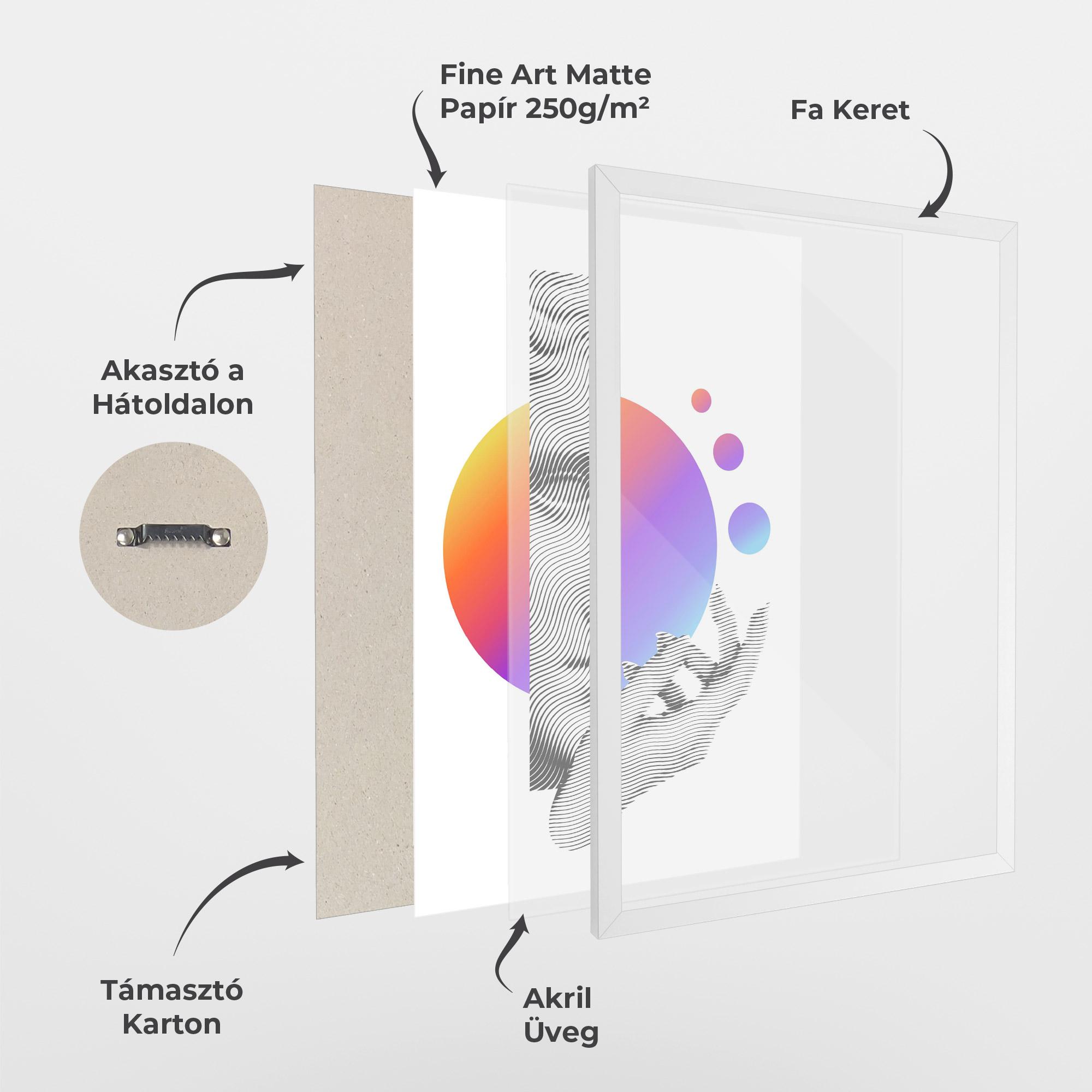 Keretezett Poszter Orange Light Statue mockup 1