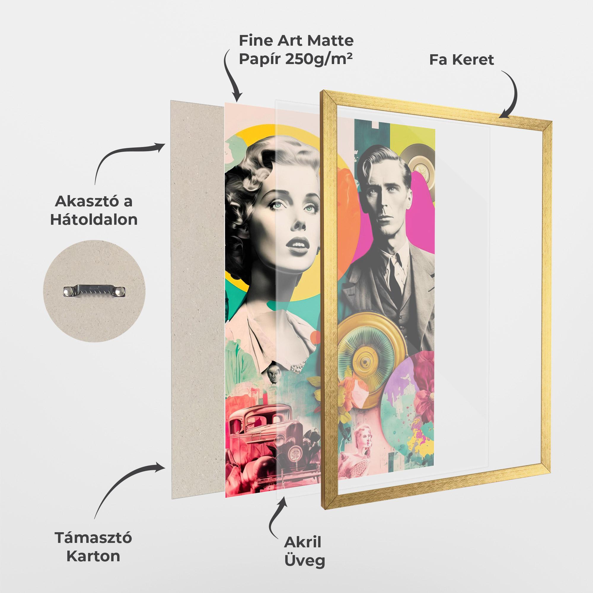 Keretezett Poszter 60s Retro Collage mockup 1