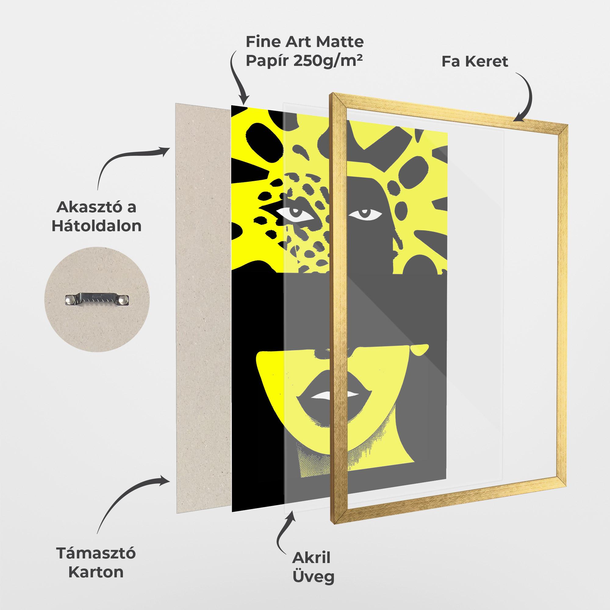 Keretezett Poszter Jaguar Woman Art mockup 1