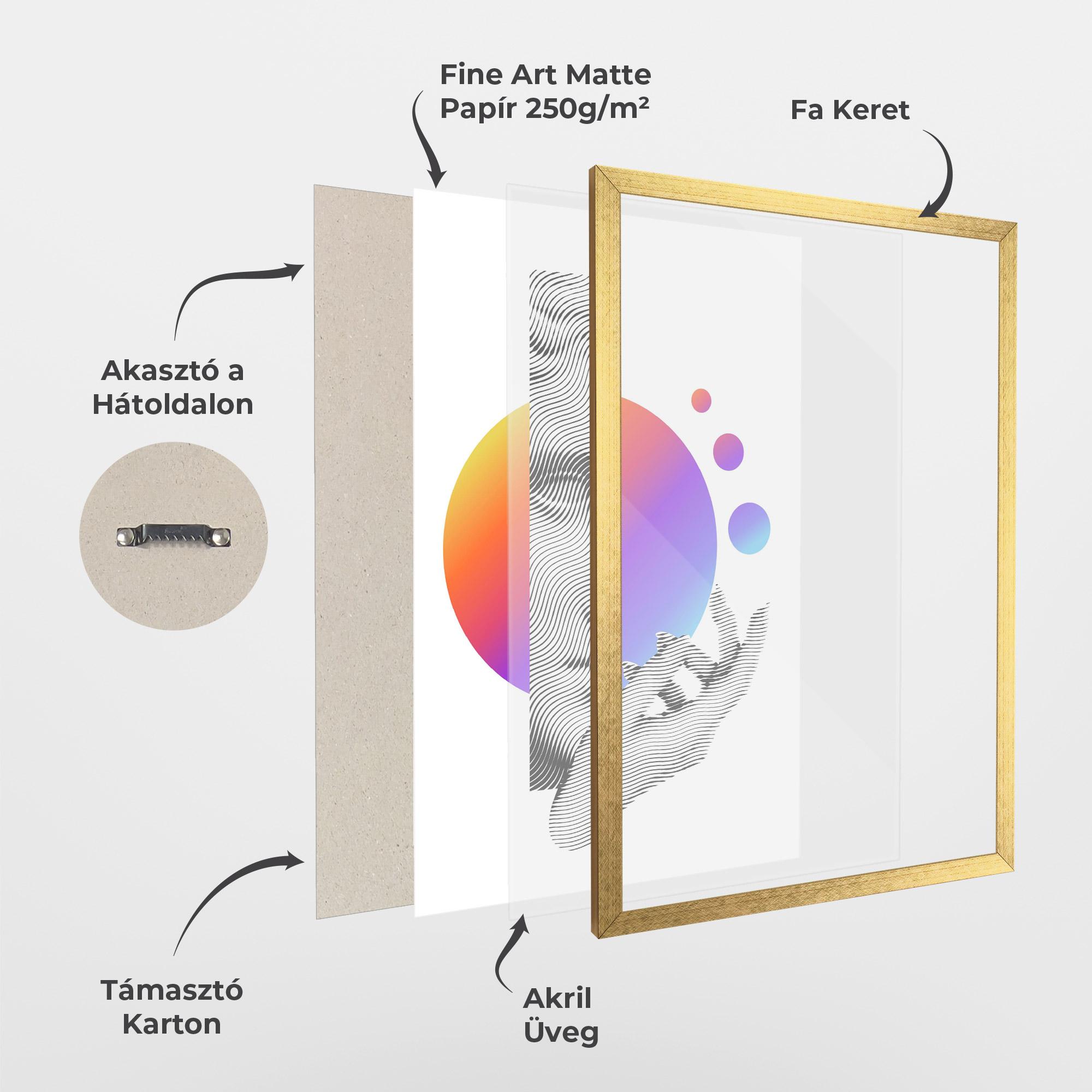 Keretezett Poszter Orange Light Statue mockup 1