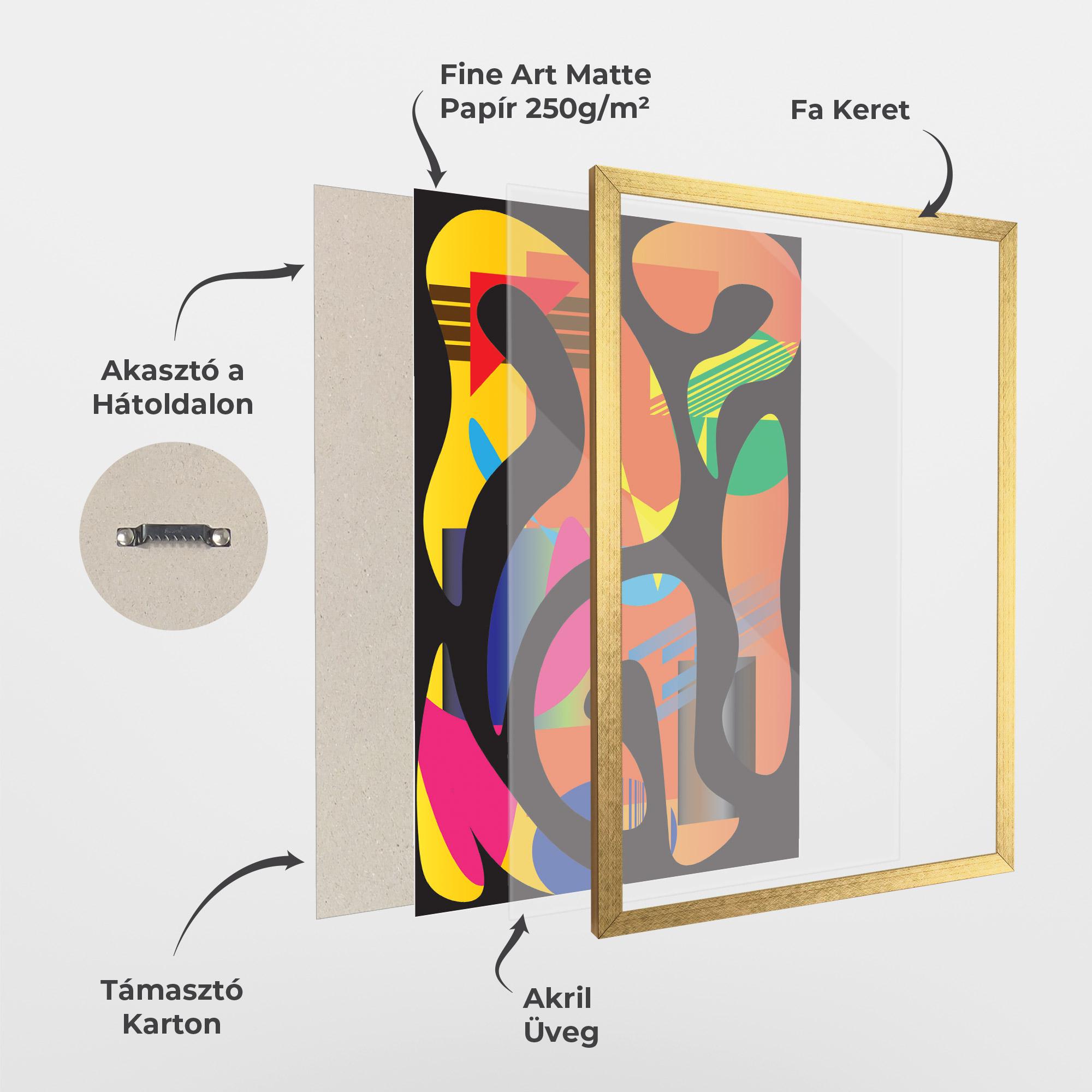 Keretezett Poszter Shape Abstract Orange mockup 1