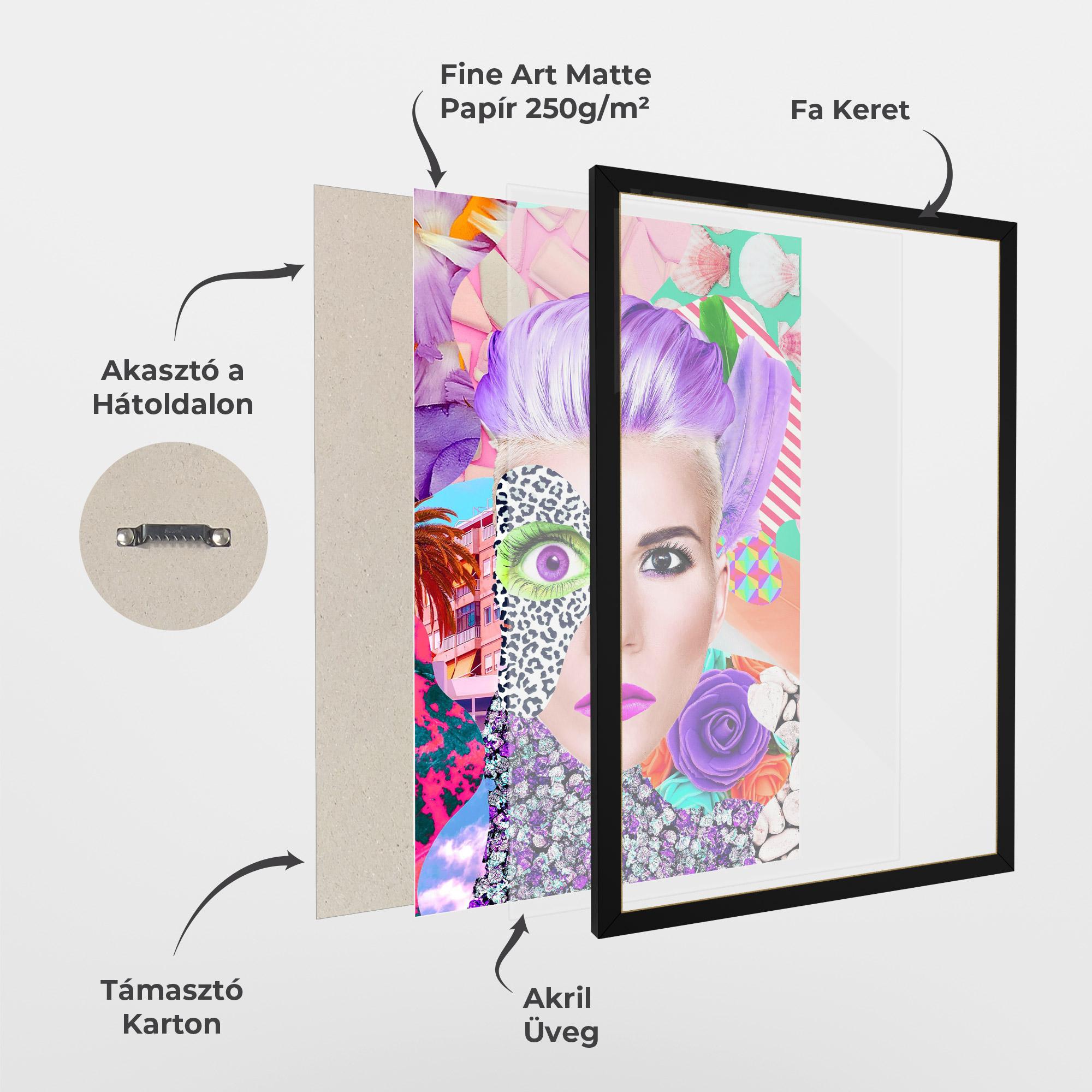 Keretezett Poszter Art Collage Lady mockup 1