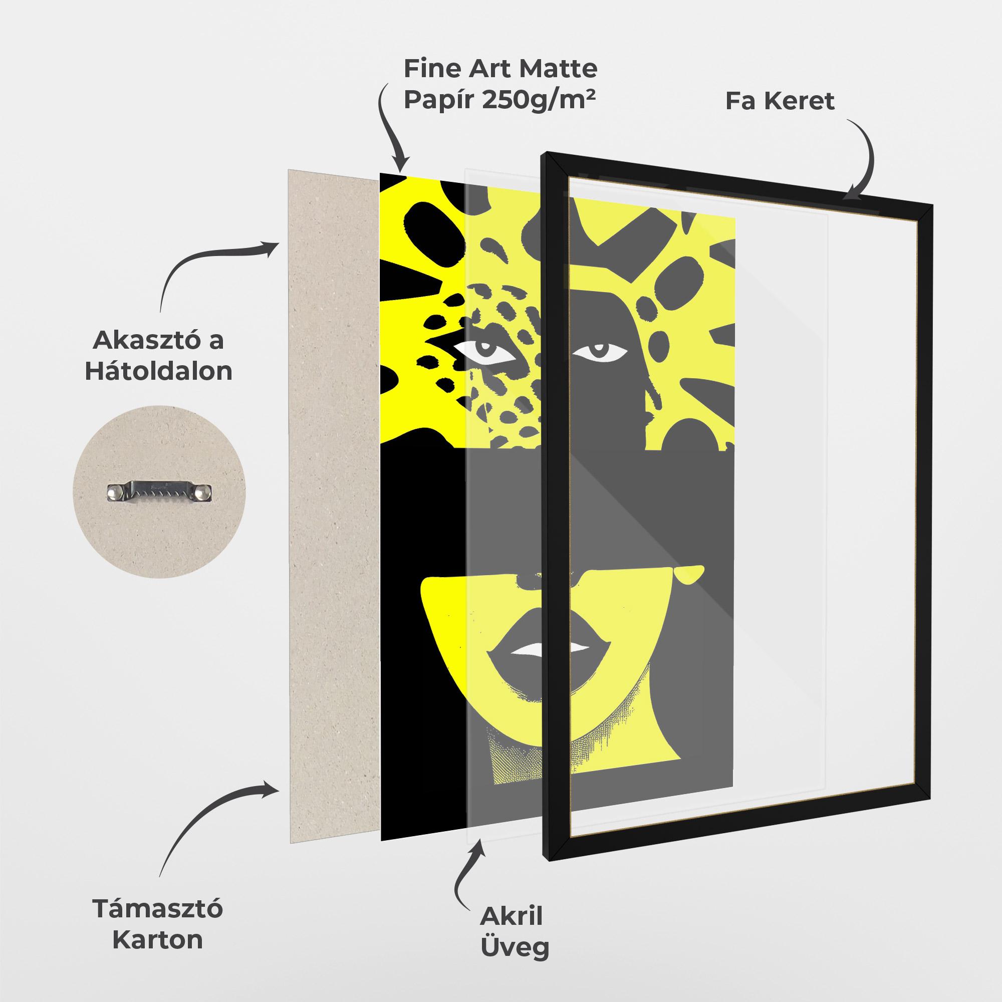 Keretezett Poszter Jaguar Woman Art mockup 1