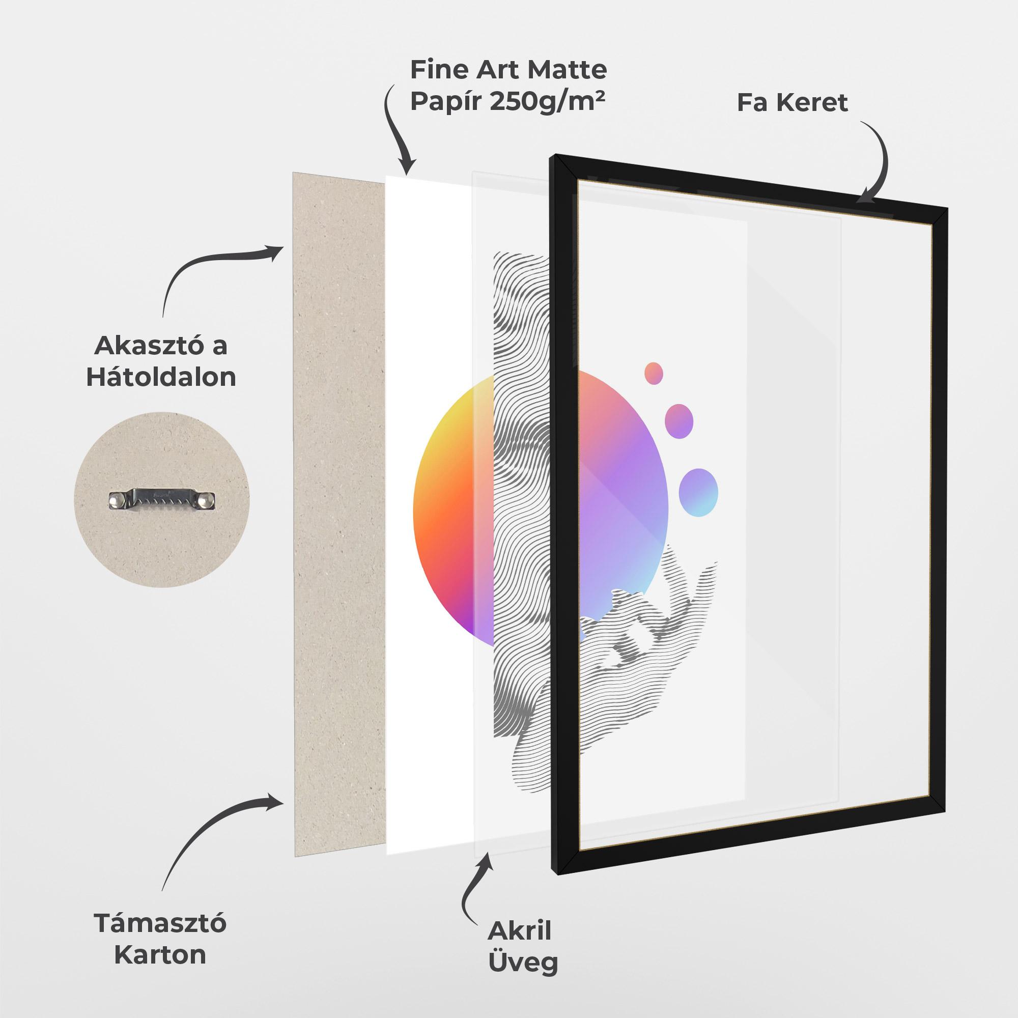 Keretezett Poszter Orange Light Statue mockup 1