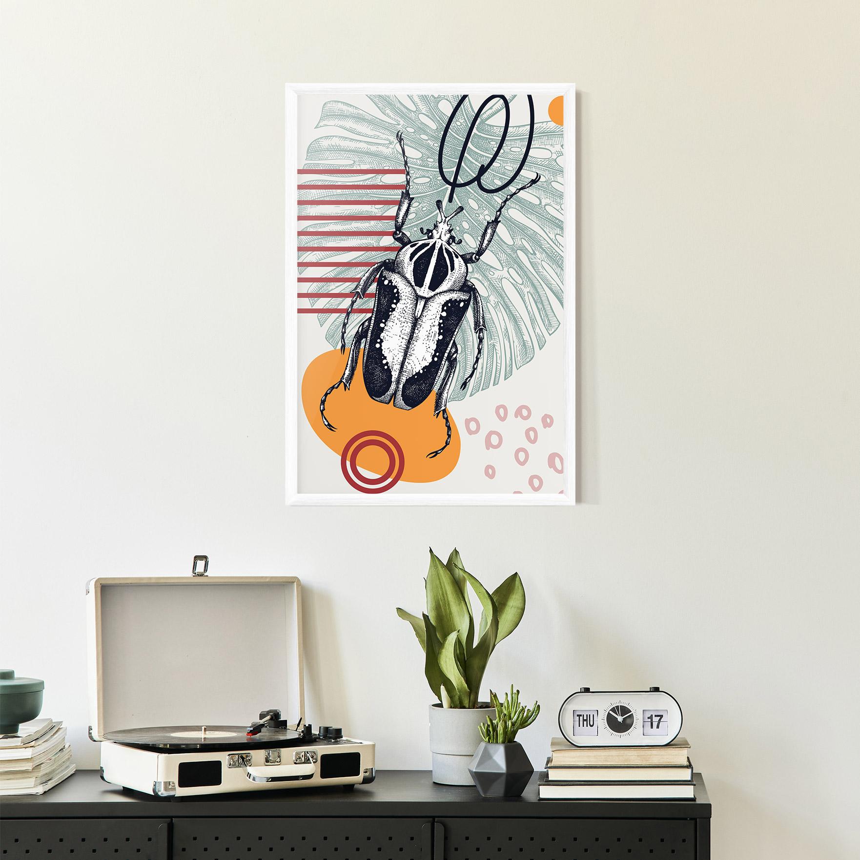 Keretezett Poszter Insects Art Collage mockup 2