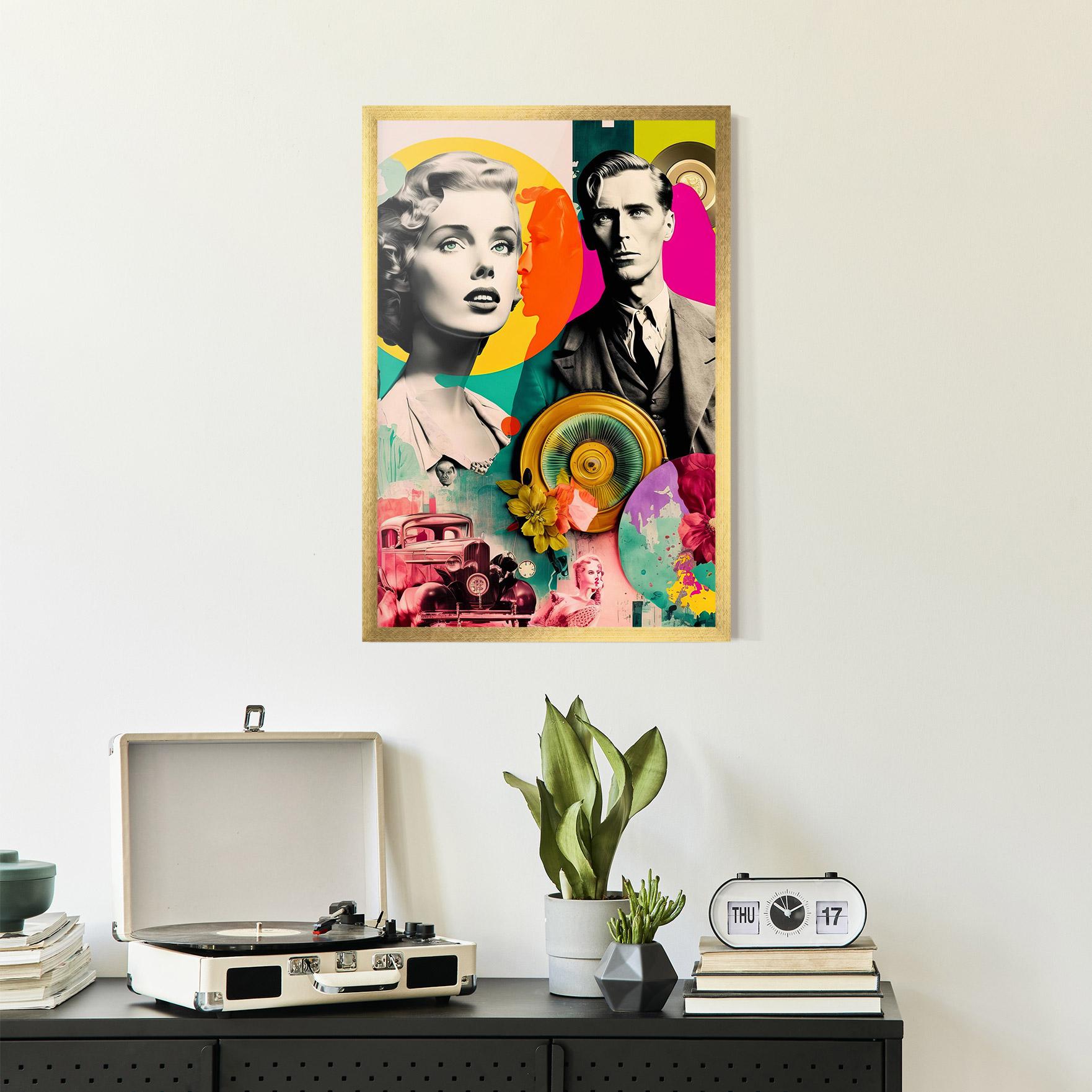 Keretezett Poszter 60s Retro Collage mockup 2