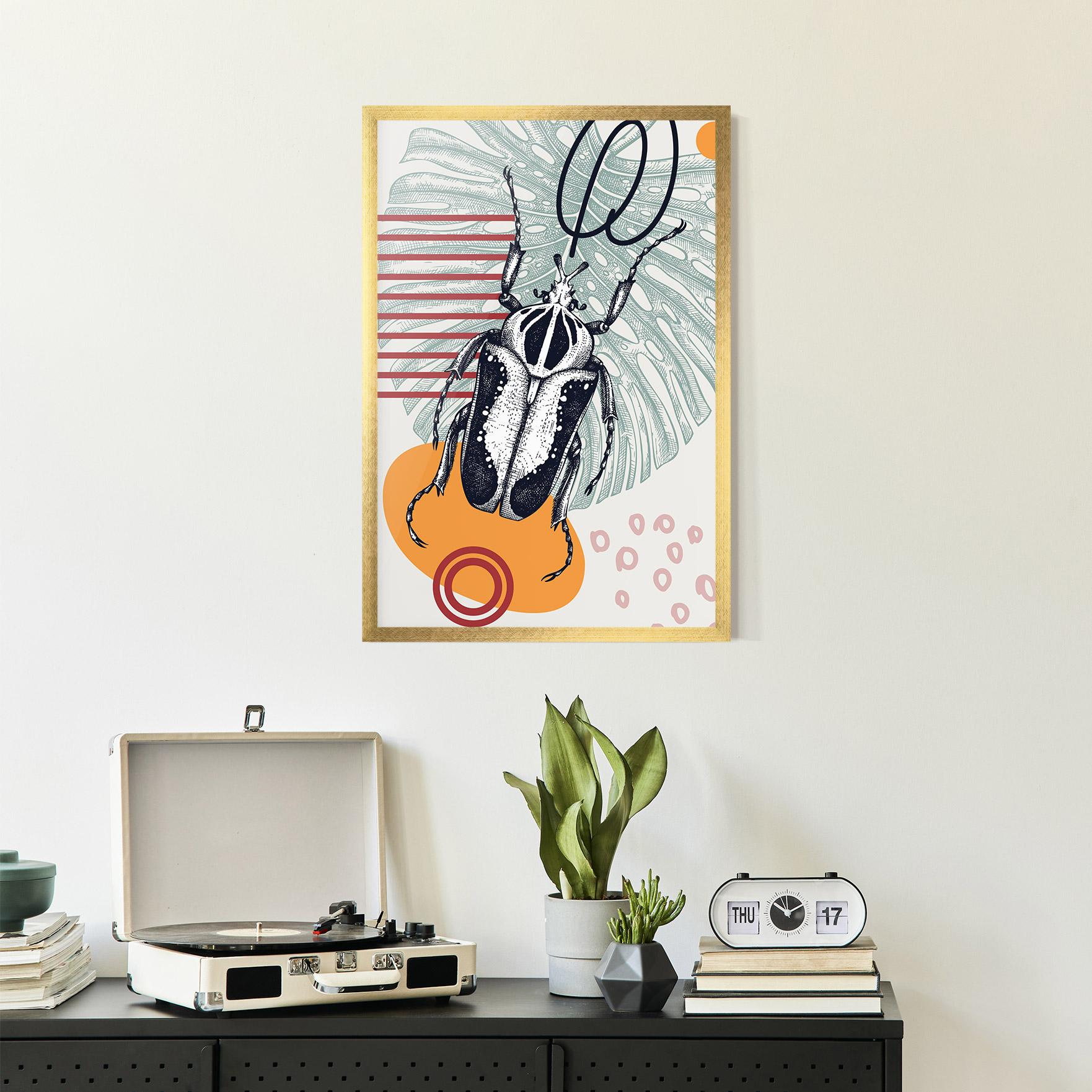 Keretezett Poszter Insects Art Collage mockup 2