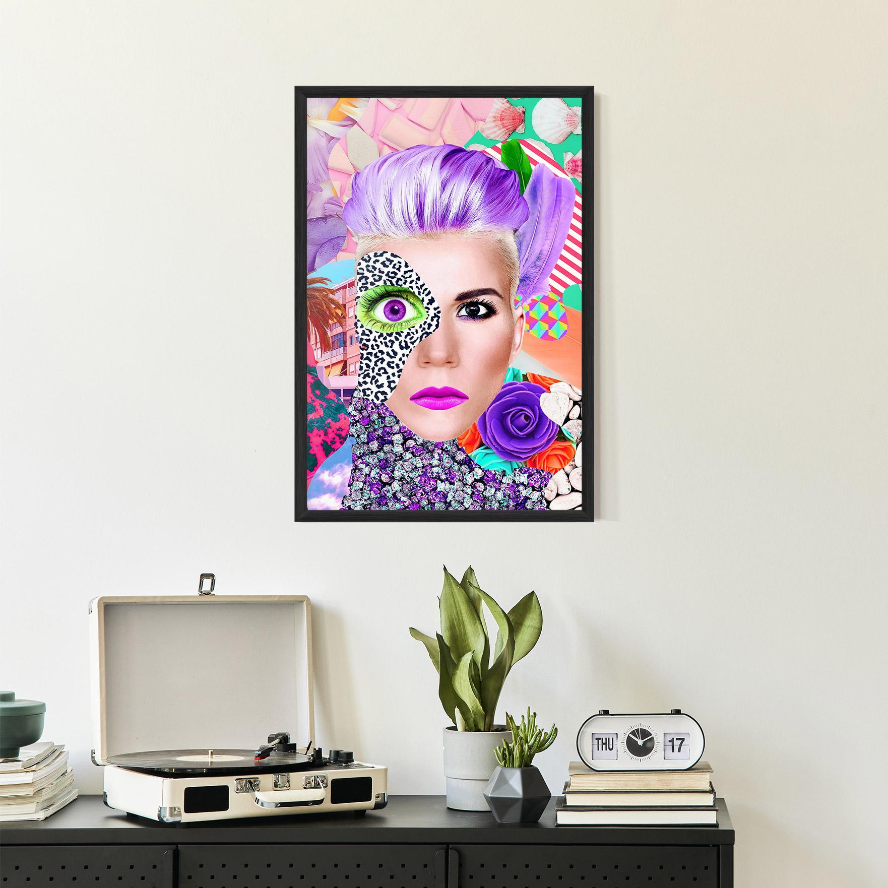 Keretezett Poszter Art Collage Lady mockup 2