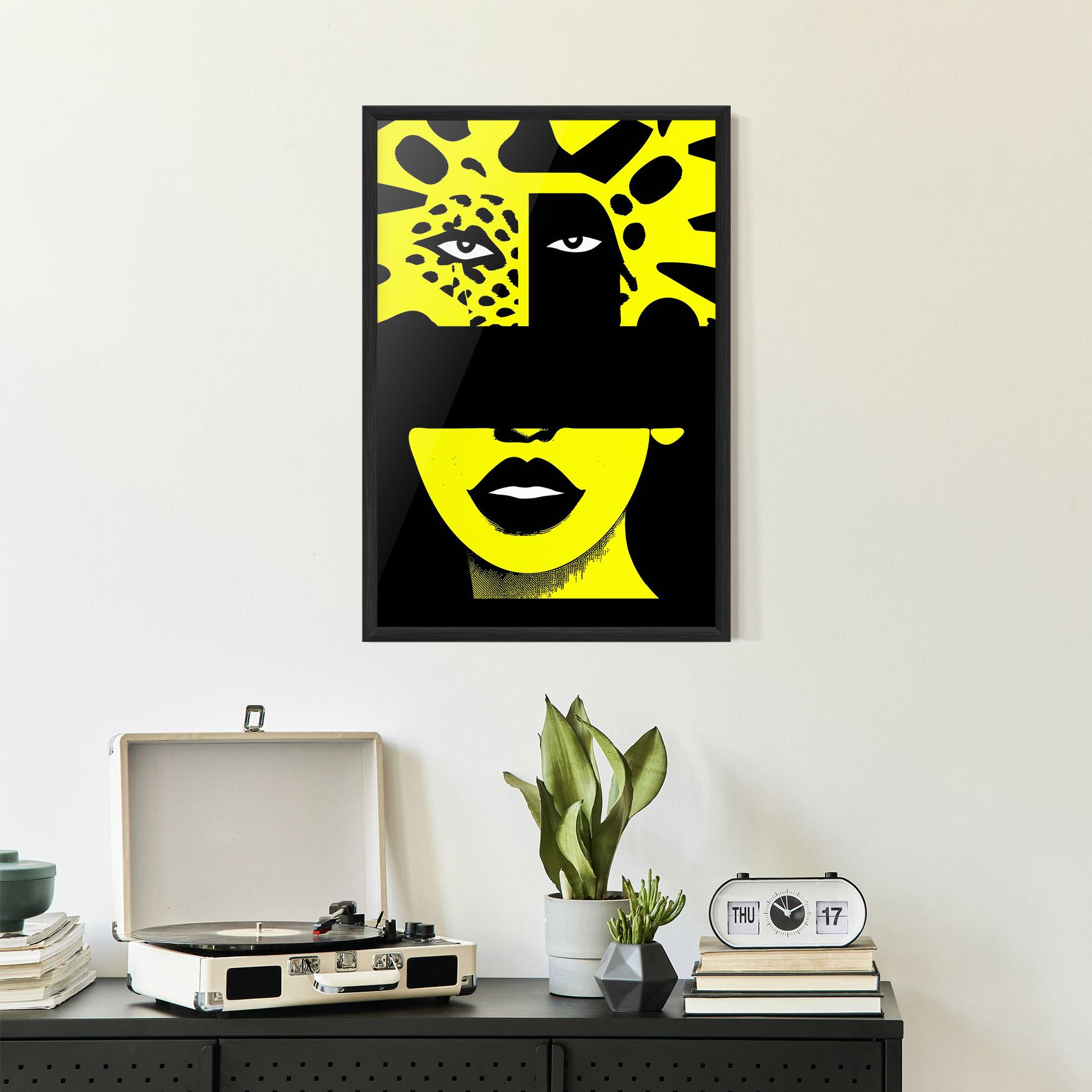 Keretezett Poszter Jaguar Woman Art mockup 2